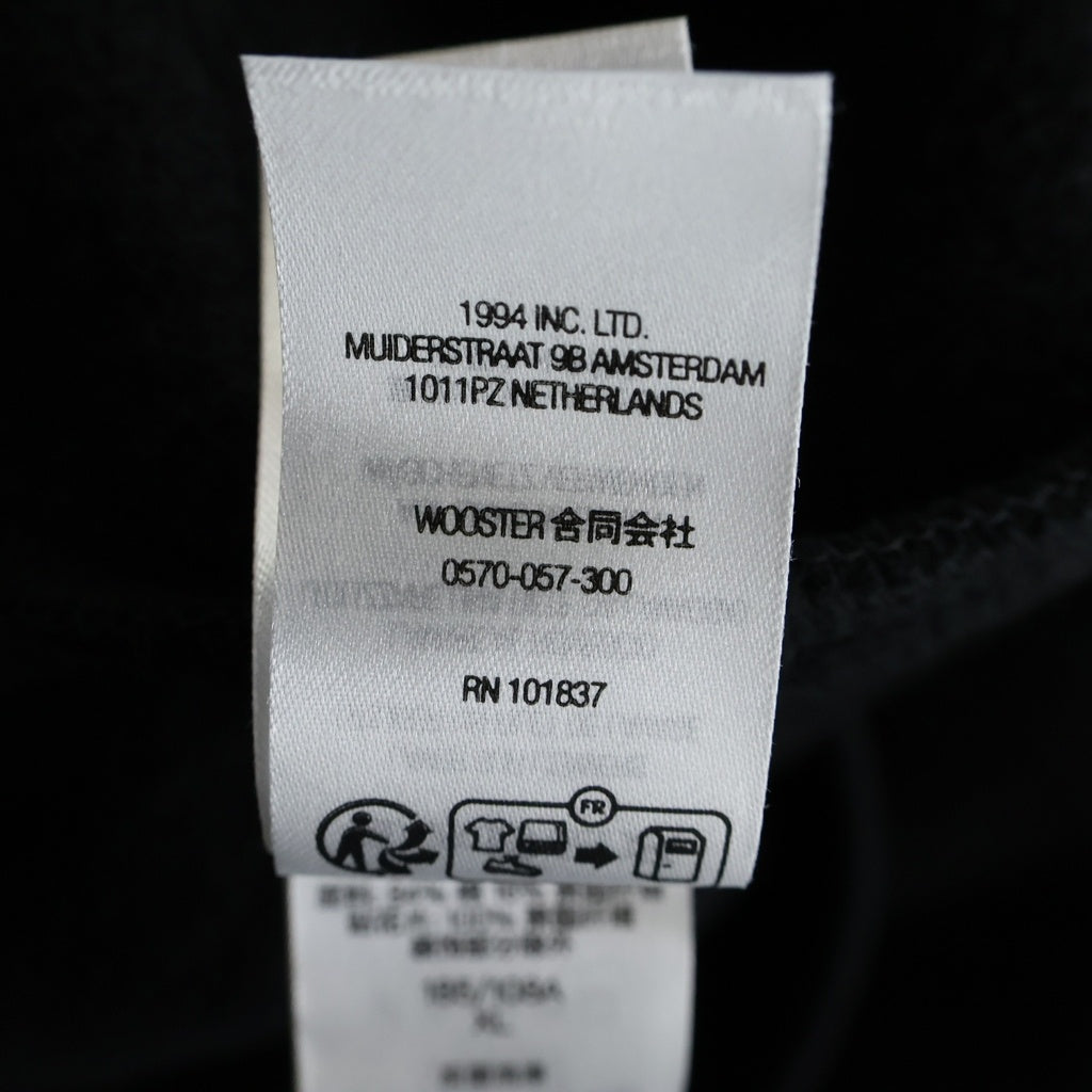SUPREME(シュプリーム) 23AW Satin Applique Hooded Sweatshirt サテン アップリケ ロゴ スウェット プルオーバーパーカー ブラック