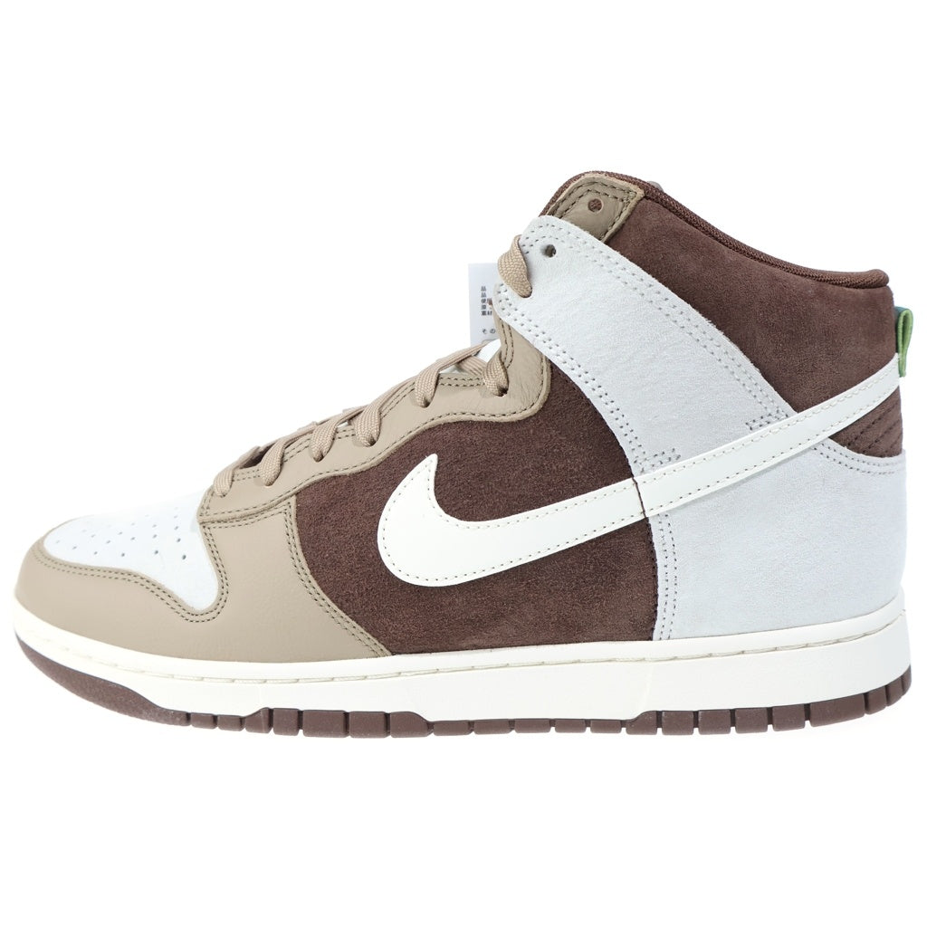 NIKE(ナイキ) DUNK HIGH PRM LIGHT CHOCOLATE DH5348-100 ダンク ライトチョコレート ハイカットスニーカー ホワイト/ブラウン US12/30cm
