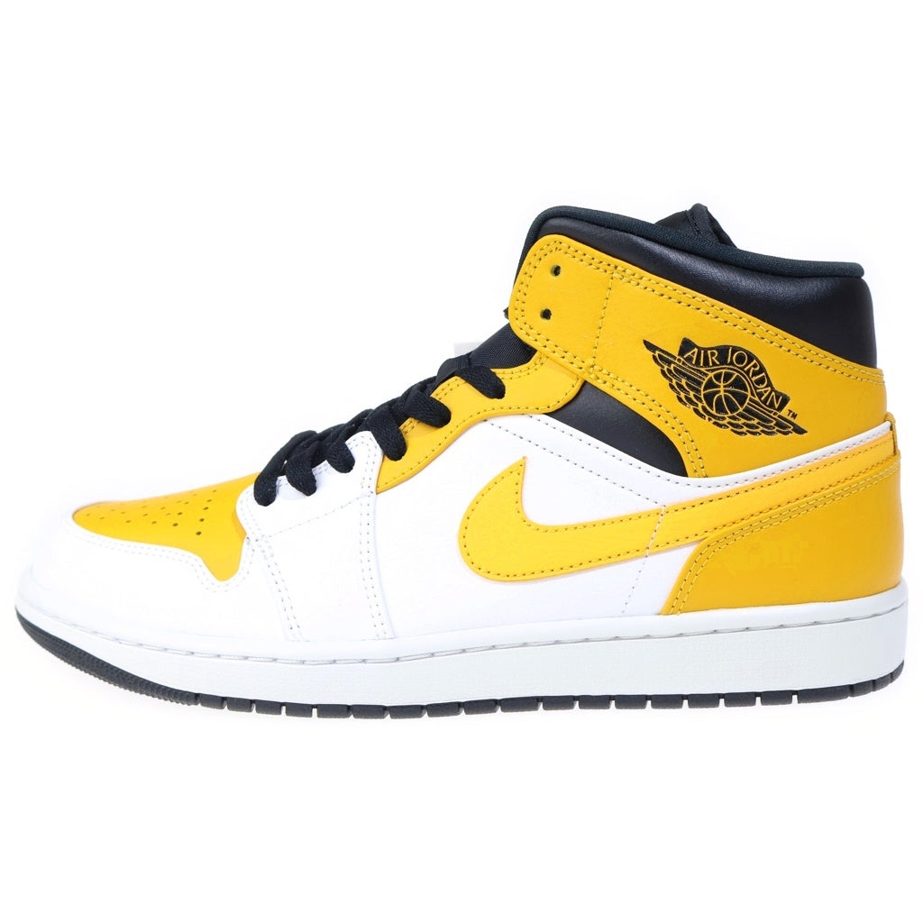NIKE(ナイキ) AIR JORDAN 1 MID UNIVERSITY GOLD エアジョーダン1 ミッド ユニバーシティ ゴールド ミッドカットスニーカー ホワイト/イエロー US10.5/28.5cm 554724-170