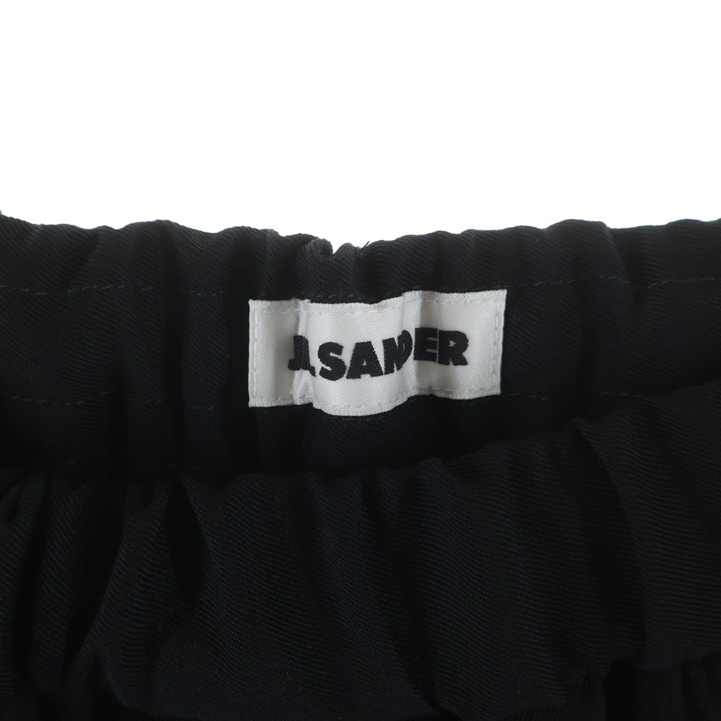 JIL SANDER(ジルサンダー) 24AW TROUSER ポリエステルギャバジン テーパード トラウザー イージーパンツ スラックスパンツ ブラック J21KA0012 J40002