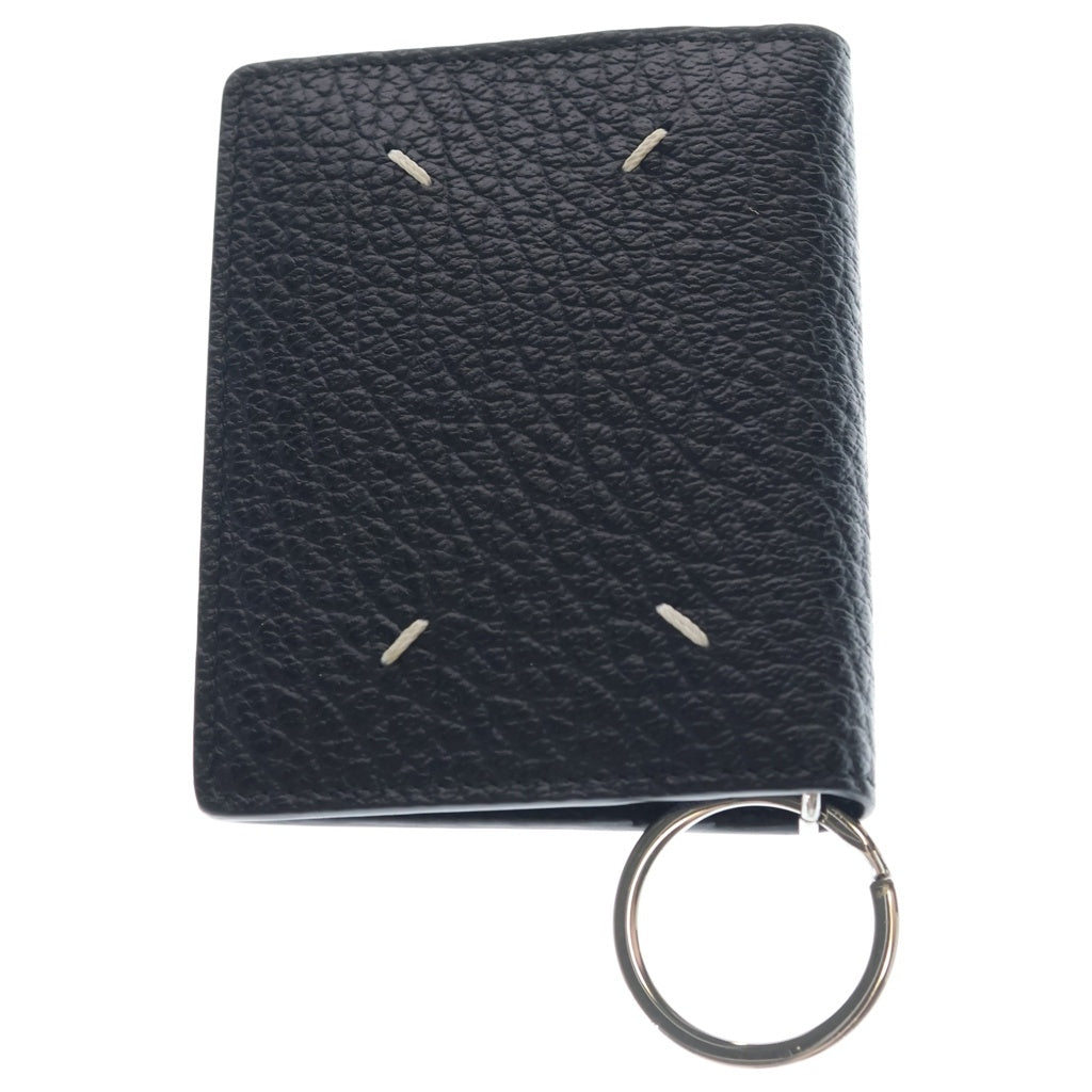 Maison Margiela(メゾンマルジェラ) 4ステッチ キーリング付き レザー カードホルダー カードケース パスケース ブラック S56UI0128P4455T8013