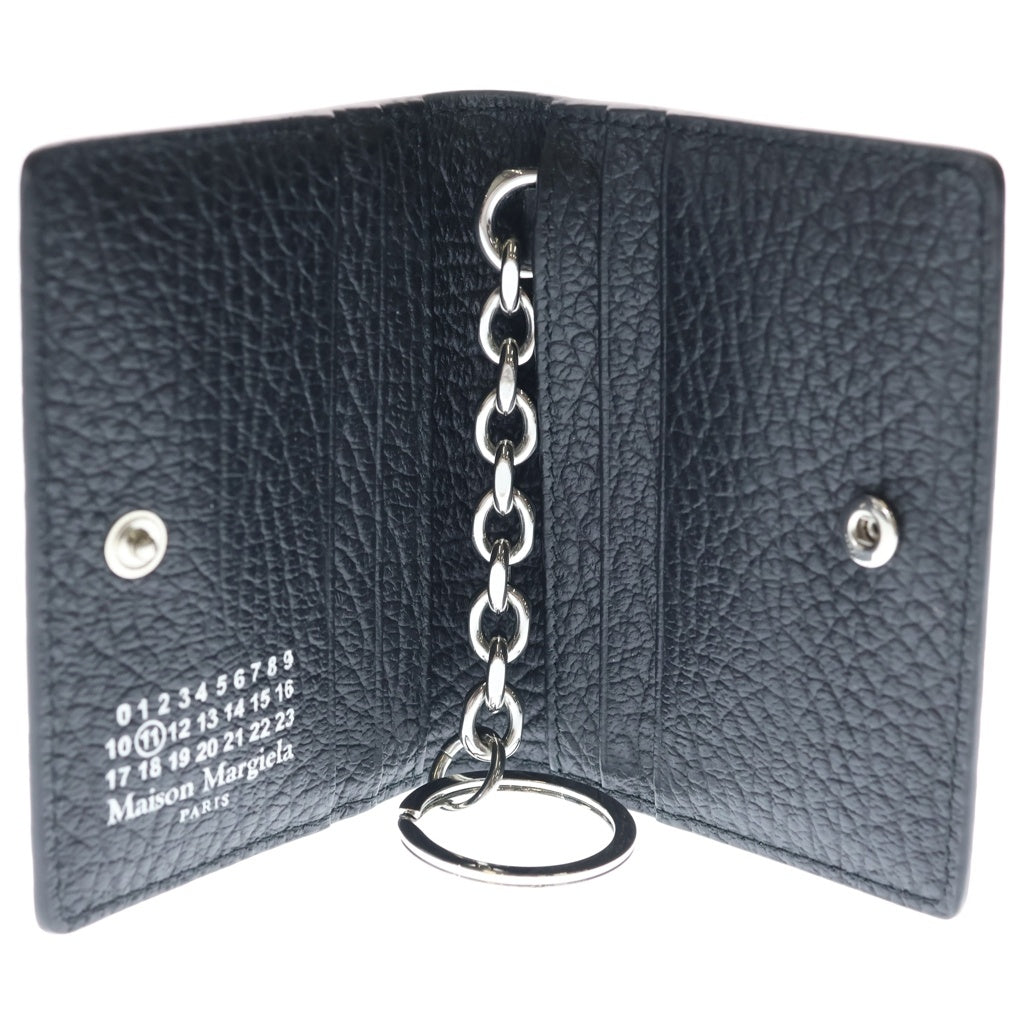 Maison Margiela(メゾンマルジェラ) 4ステッチ キーリング付き レザー カードホルダー カードケース パスケース ブラック S56UI0128P4455T8013