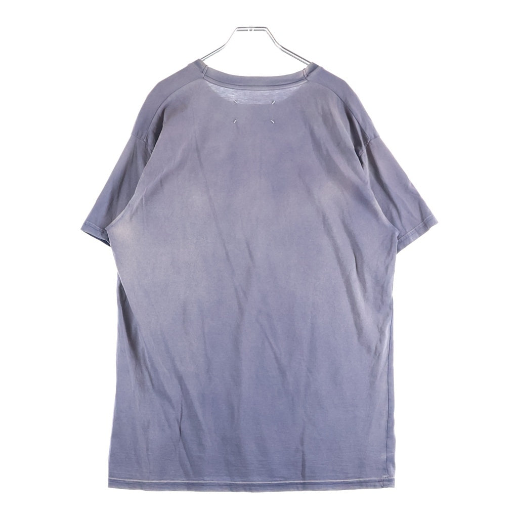 Maison Margiela(メゾンマルジェラ) 23SS ヴィンテージ加工 ロゴプリント クルーネック 半袖Tシャツ カットソー パープル S51GC0519