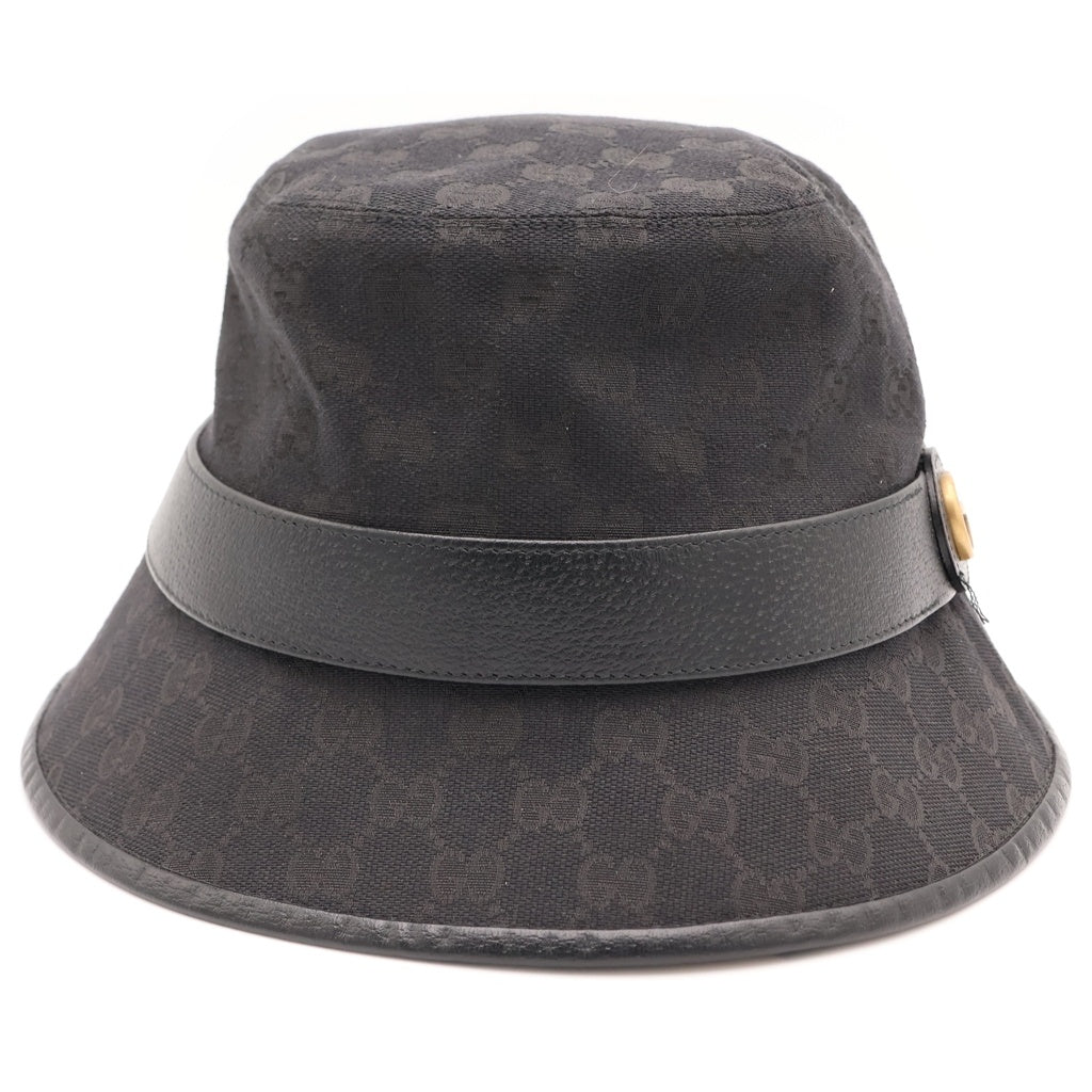 GUCCI(グッチ) GGキャンバス バケットハット 帽子 ブラック 576587 4HG53 レディース