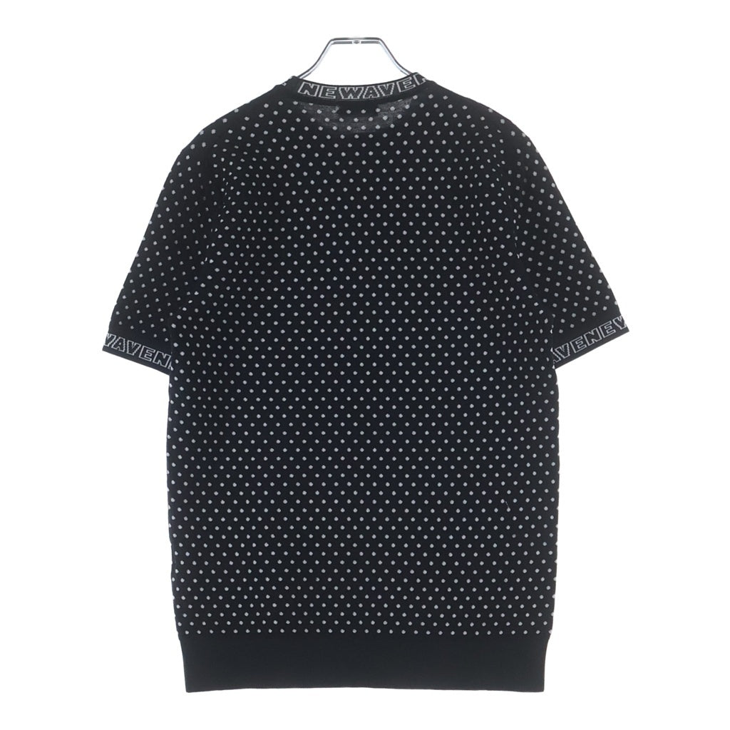 Dior HOMME(ディオールオム) NEWAVE ニューウェーブ リブロゴ ドット 総柄 ウール 半袖 ニットセーター ブラック 733M633ZT649