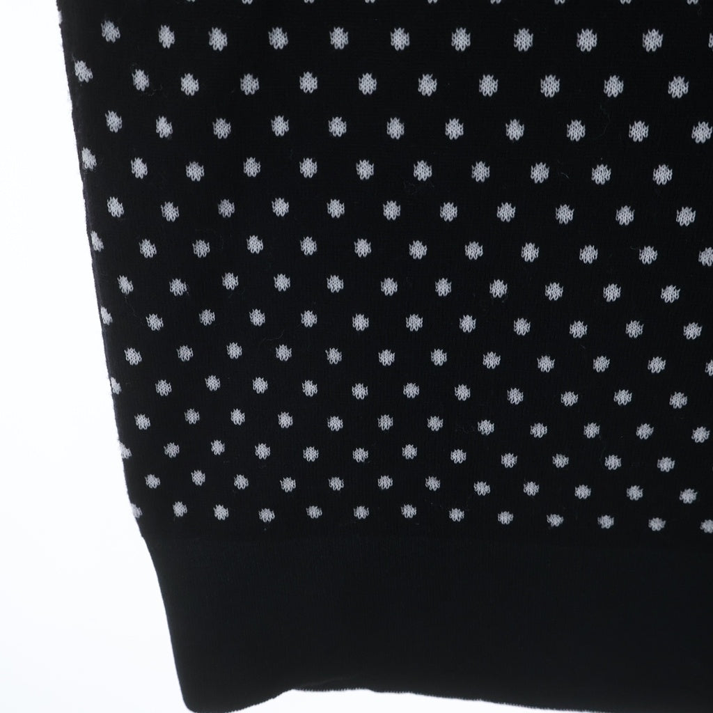 Dior HOMME(ディオールオム) NEWAVE ニューウェーブ リブロゴ ドット 総柄 ウール 半袖 ニットセーター ブラック 733M633ZT649