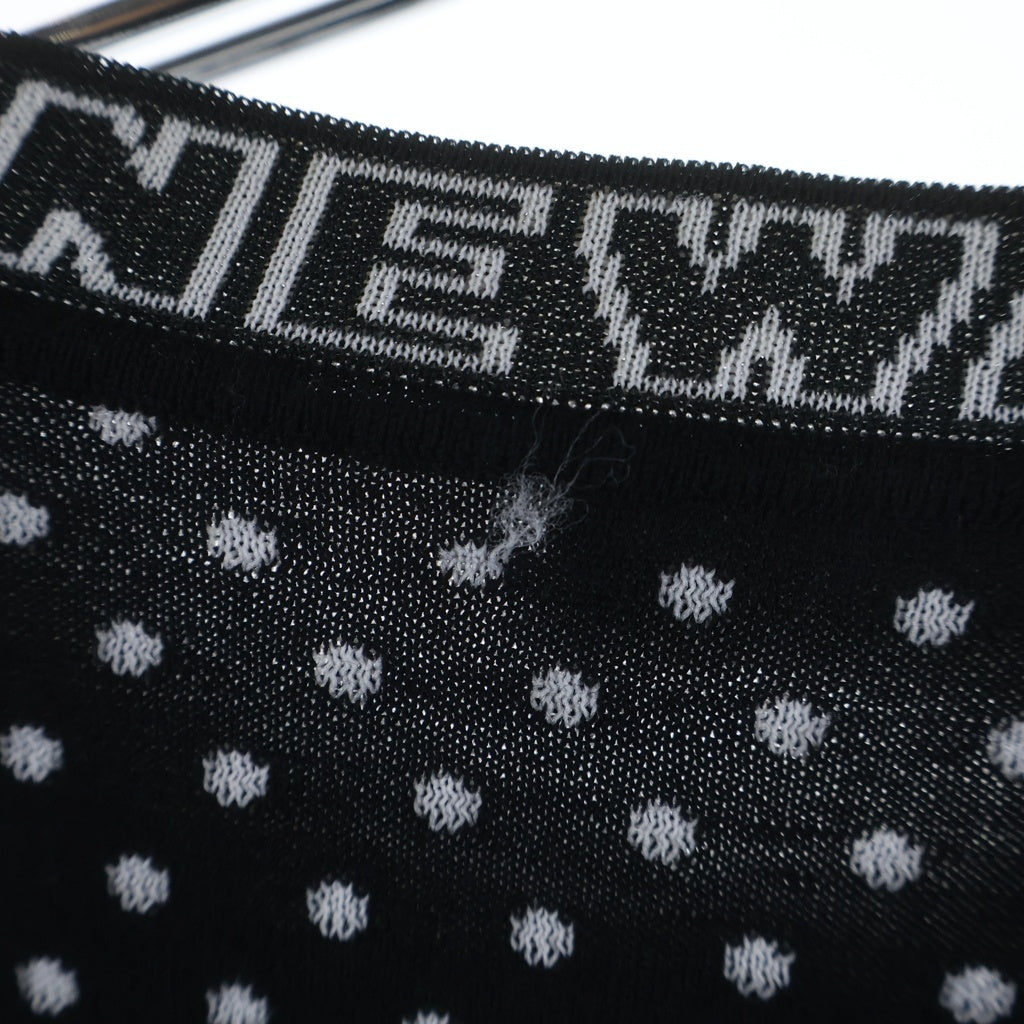 Dior HOMME(ディオールオム) NEWAVE ニューウェーブ リブロゴ ドット 総柄 ウール 半袖 ニットセーター ブラック 733M633ZT649