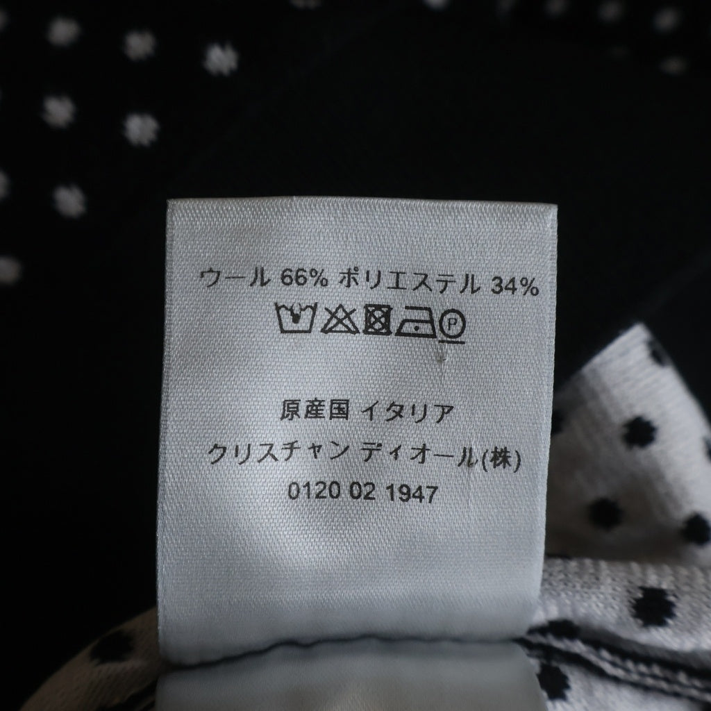 Dior HOMME(ディオールオム) NEWAVE ニューウェーブ リブロゴ ドット 総柄 ウール 半袖 ニットセーター ブラック 733M633ZT649