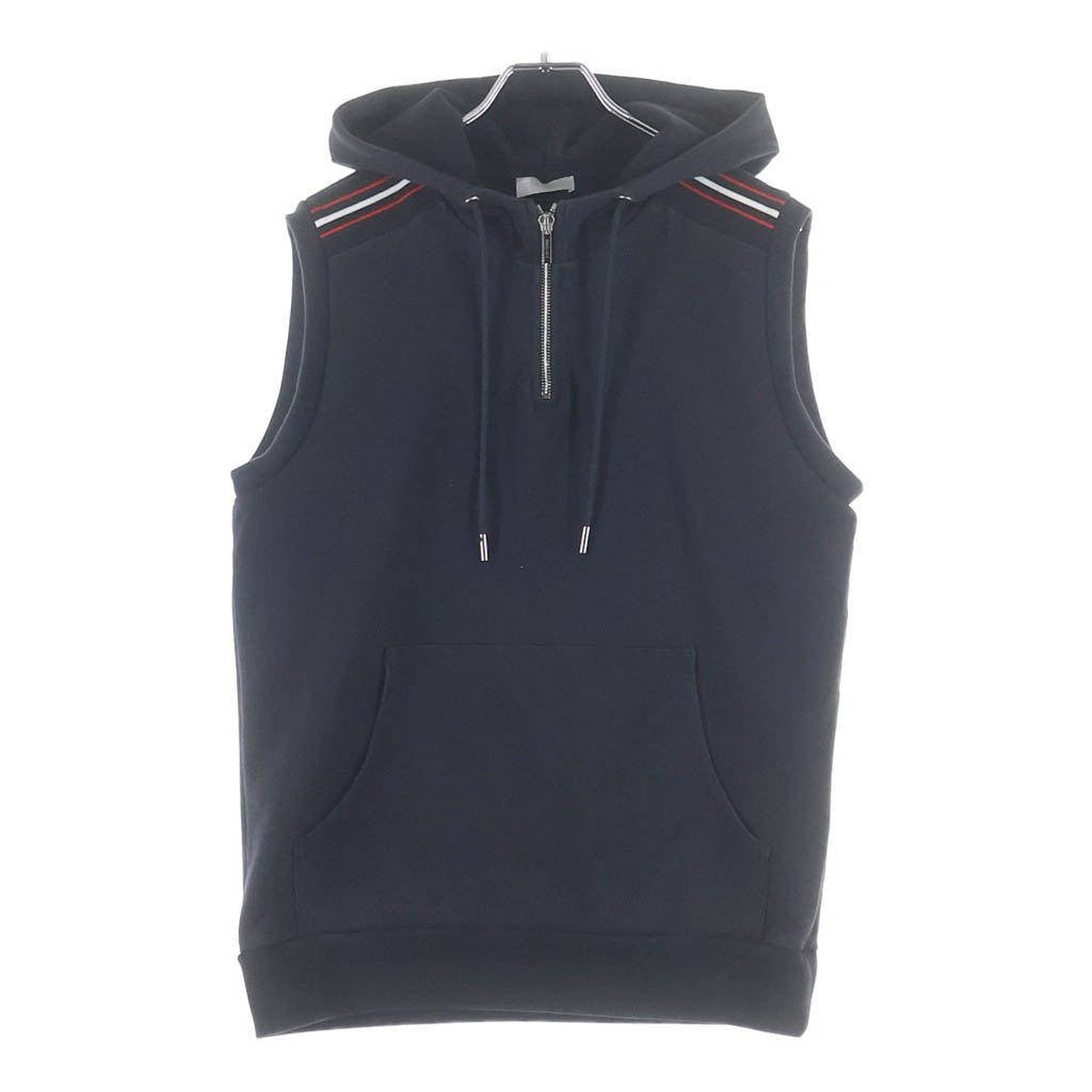 Dior HOMME(ディオールオム) ハーフジップ ノースリーブ プルオーバー スウェット パーカー ブラック 763J206Y0438