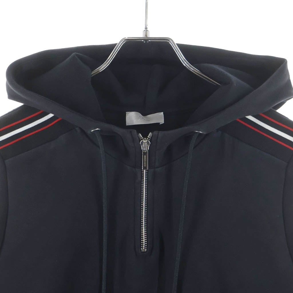 Dior HOMME(ディオールオム) ハーフジップ ノースリーブ プルオーバー スウェット パーカー ブラック 763J206Y0438