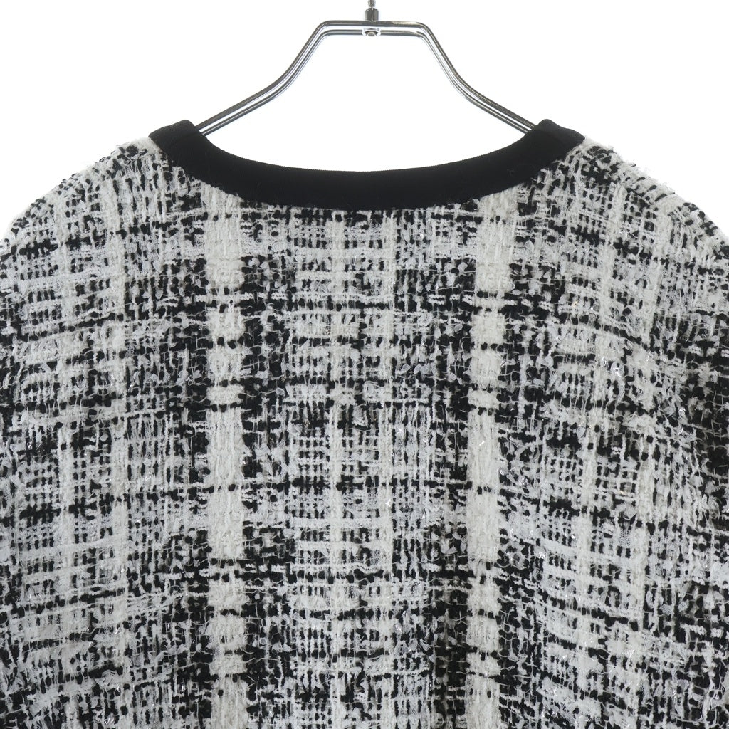 LOUIS VUITTON(ルイヴィトン) 25SS 中綿入り ツイードジャケット レディース ブラック/ホワイト RW251WB UIQ FSVE20
