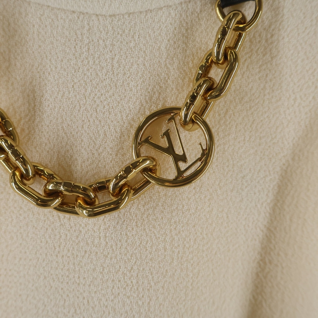 LOUIS VUITTON(ルイヴィトン) 23SS チェーン装飾 ロングスリーブ モックネックドレス ホワイト RW232W AAR FPDR47 レディース