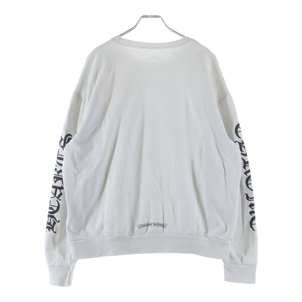 CHROME HEARTS(クロムハーツ) SWTSHRT PLVR ネックロゴプリント クルーネック スウェットトレーナー ホワイト