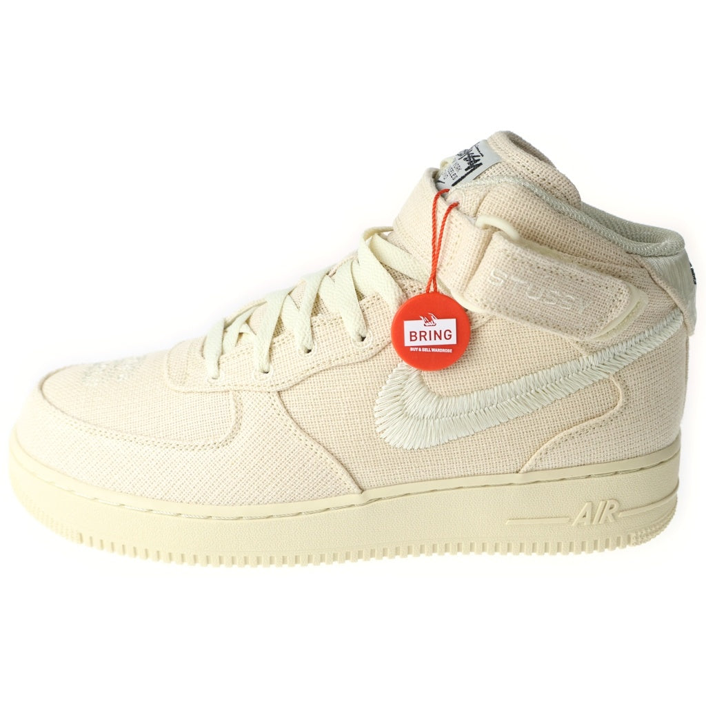 NIKE(ナイキ) ×STUSSY AIR FORCE1 '07 MID SP Fossil DJ7841-200 ステューシー エアフォース1 ミッドカットスニーカー アイボリー US10/28cm