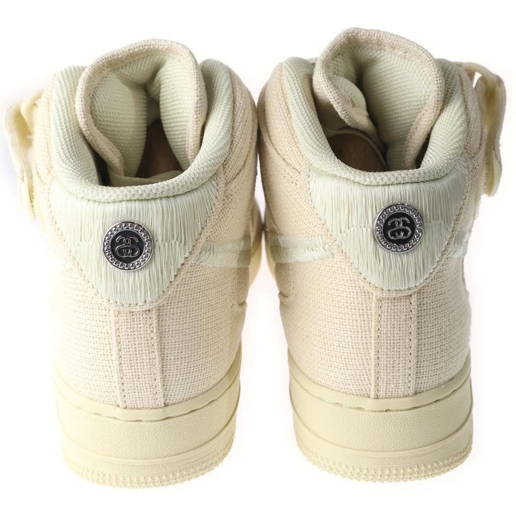 NIKE(ナイキ) ×STUSSY AIR FORCE1 '07 MID SP Fossil DJ7841-200 ステューシー エアフォース1 ミッドカットスニーカー アイボリー US10/28cm