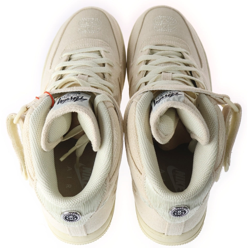 NIKE(ナイキ) ×STUSSY AIR FORCE1 '07 MID SP Fossil DJ7841-200 ステューシー エアフォース1 ミッドカットスニーカー アイボリー US10/28cm