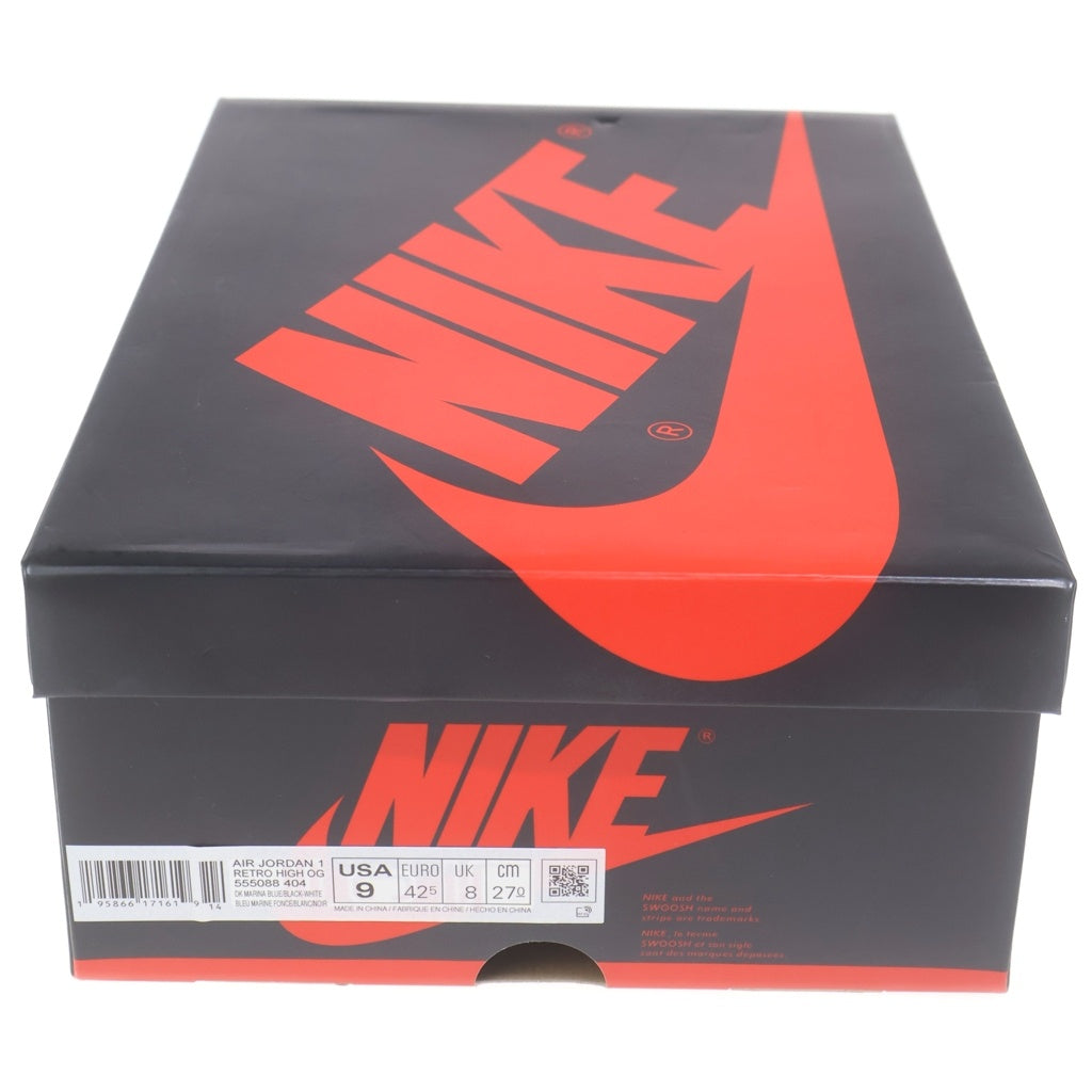 NIKE(ナイキ) Air Jordan 1 Retro High OG Dark Marina Blue エアジョーダン1 レトロ ハイ OG ダークマリーナブルー ハイカットスニーカー ブルー US9/27cm 555088-404