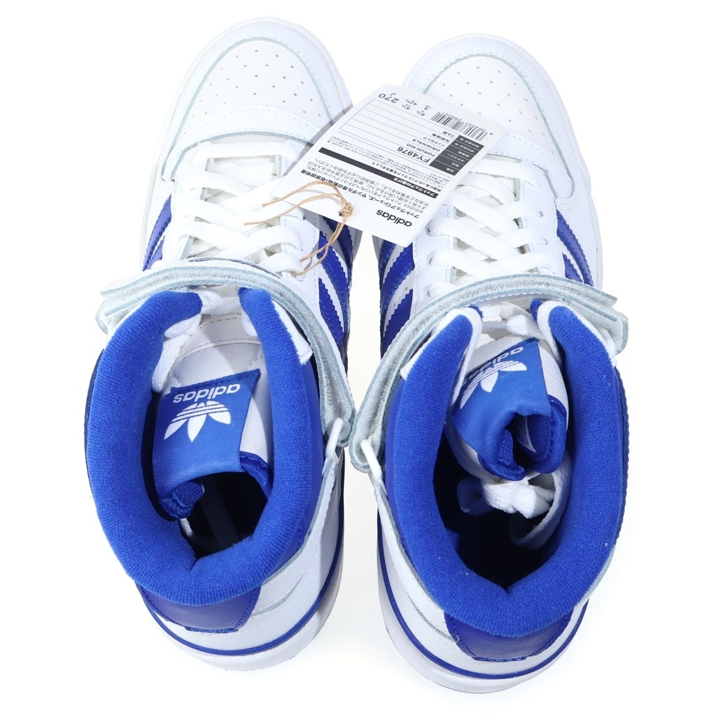 adidas(アディダス) FORUM MID フォーラム ホワイト/ブルー ミッドカットスニーカー US9/27cm FY4976