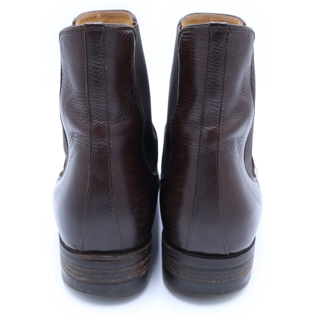 NO BRAND(ノーブランド) F.LLI Giacometti フラテッリ ジャコメッティ FG373 サイドゴア チェルシー カーフレザーブーツ ブラウン 40 1/2