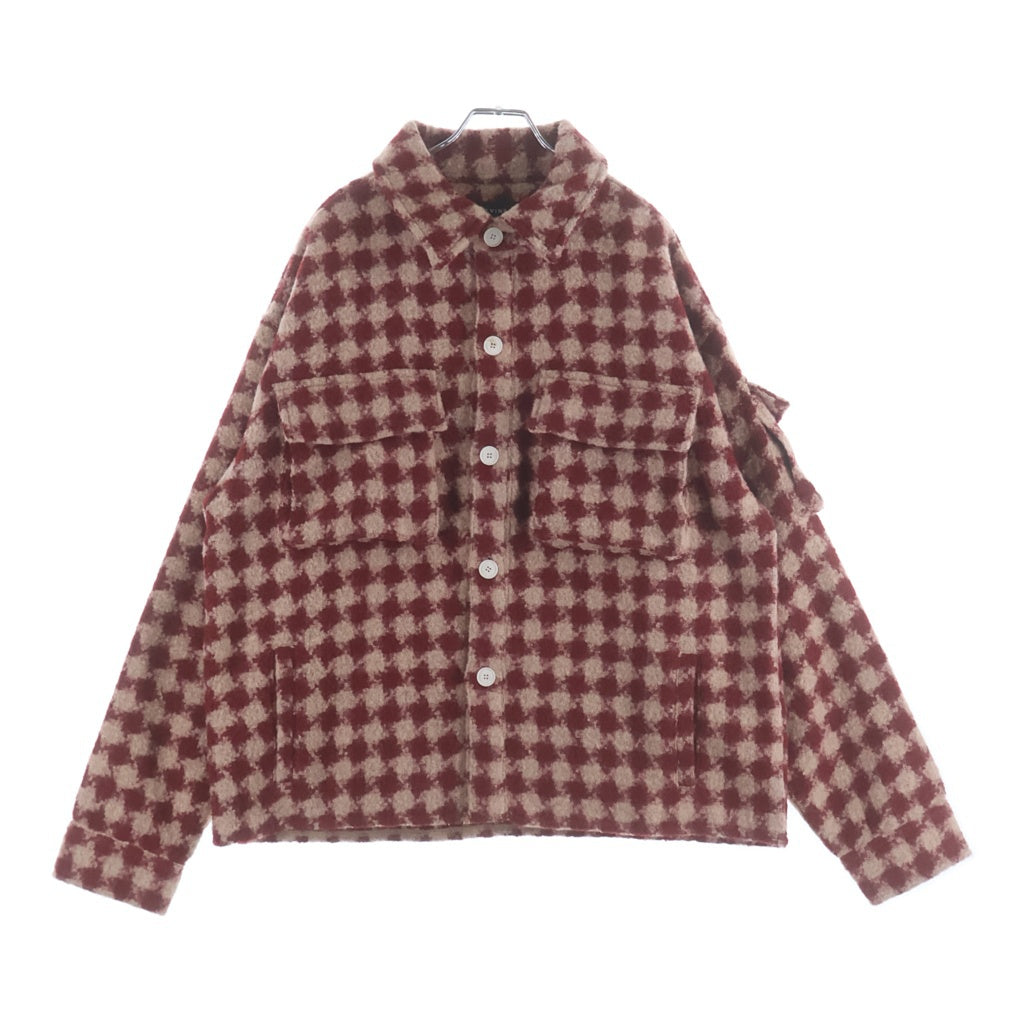 MLVINCE(メルヴィンス) MILITARY CHECK JACKET ミリタリー チェック ジャケット ホワイトレッド
