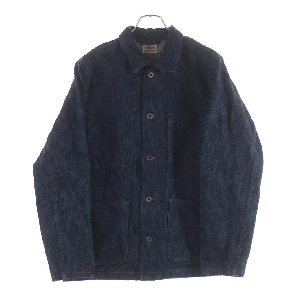 NO BRAND(ノーブランド) 鬼デニム 17oz鬼絣デニム 03502-kasuri 天然藍 カバーオール ジャケット インディゴ