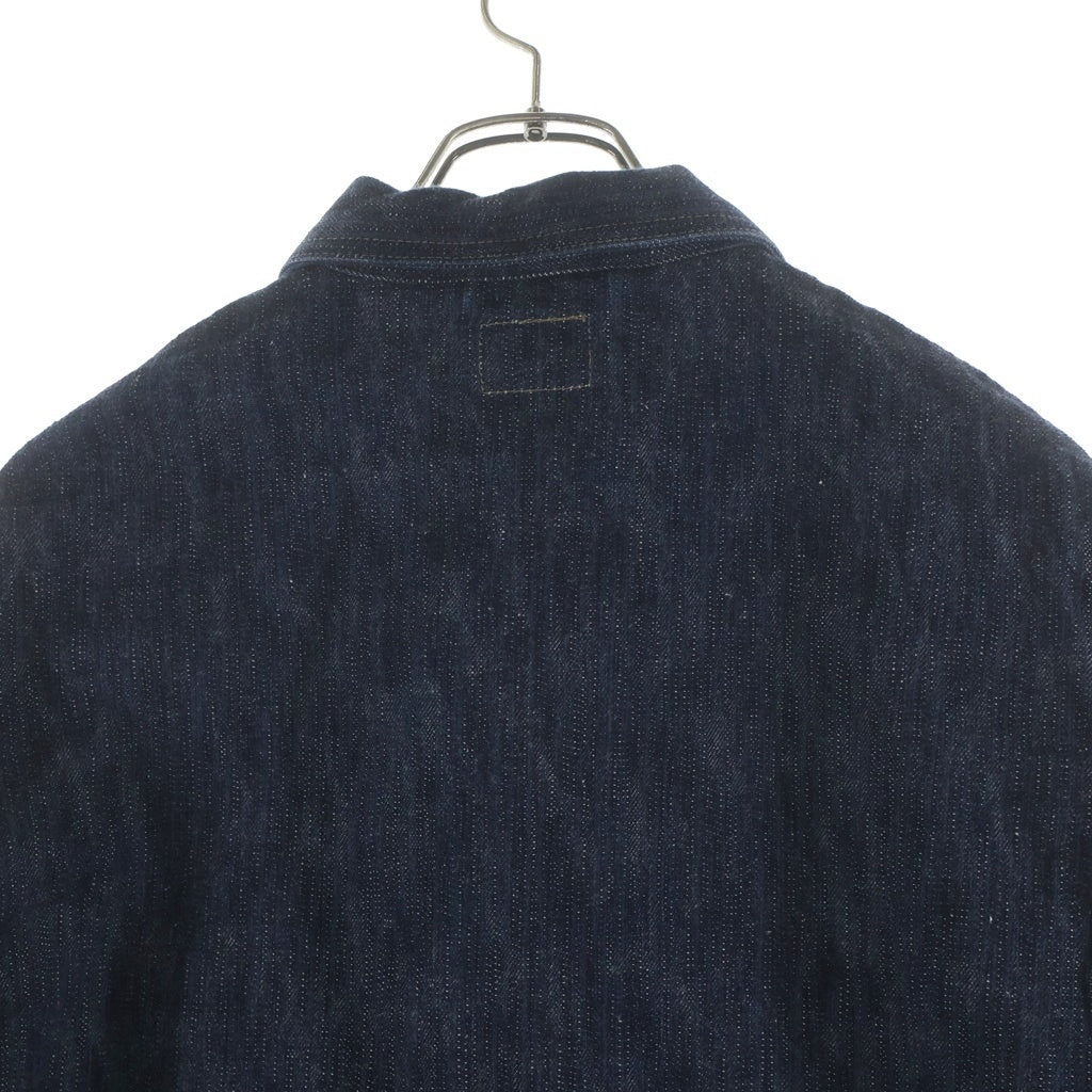 NO BRAND(ノーブランド) 鬼デニム 17oz鬼絣デニム 03502-kasuri 天然藍 カバーオール ジャケット インディゴ