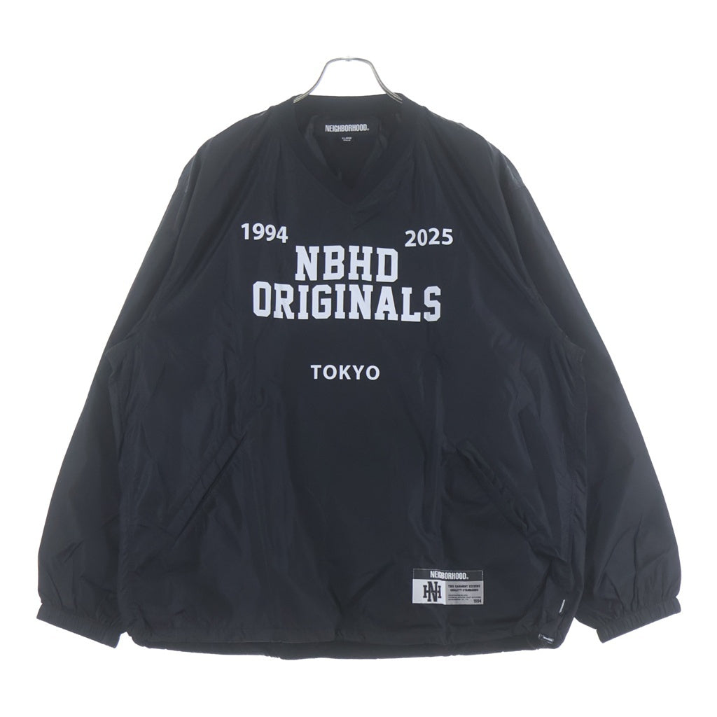 NEIGHBORHOOD(ネイバーフッド) 25AW PULLOVER SHIRT LS Vネック プルオーバーシャツ ウィンドブレーカー ブラック 252TSNH-SHM04