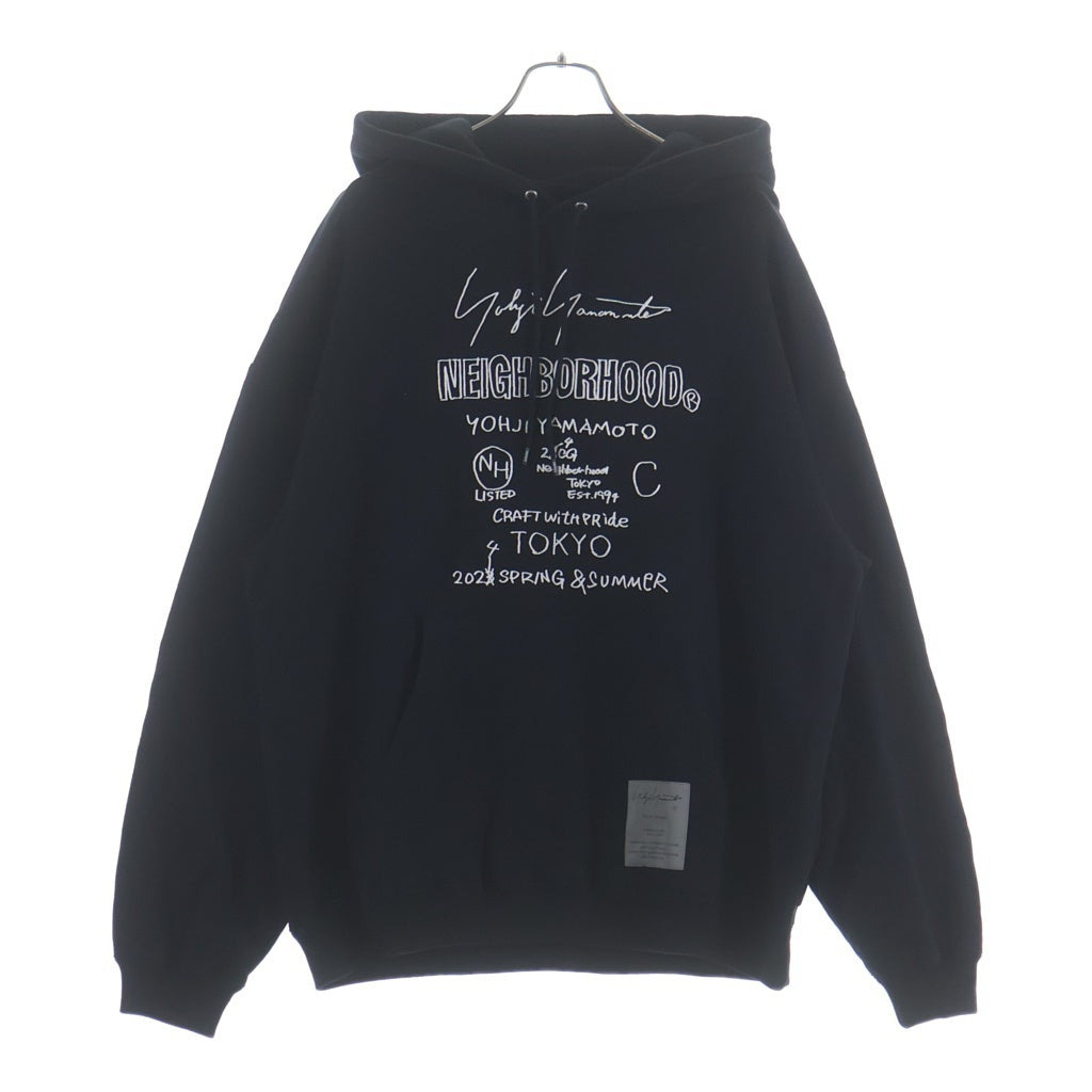 NEIGHBORHOOD(ネイバーフッド) 23AW ×YOHJI YAMAMOTO POUR HOMME ヨージヤマモトプールオム プルオーバースウェットパーカー ブラック 232YAYYN-CSM01S