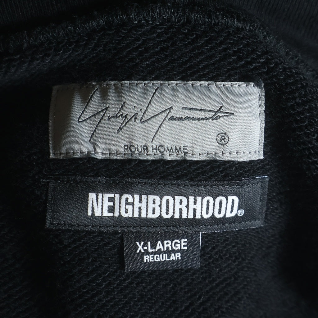 NEIGHBORHOOD(ネイバーフッド) 23AW ×YOHJI YAMAMOTO POUR HOMME ヨージヤマモトプールオム プルオーバースウェットパーカー ブラック 232YAYYN-CSM01S