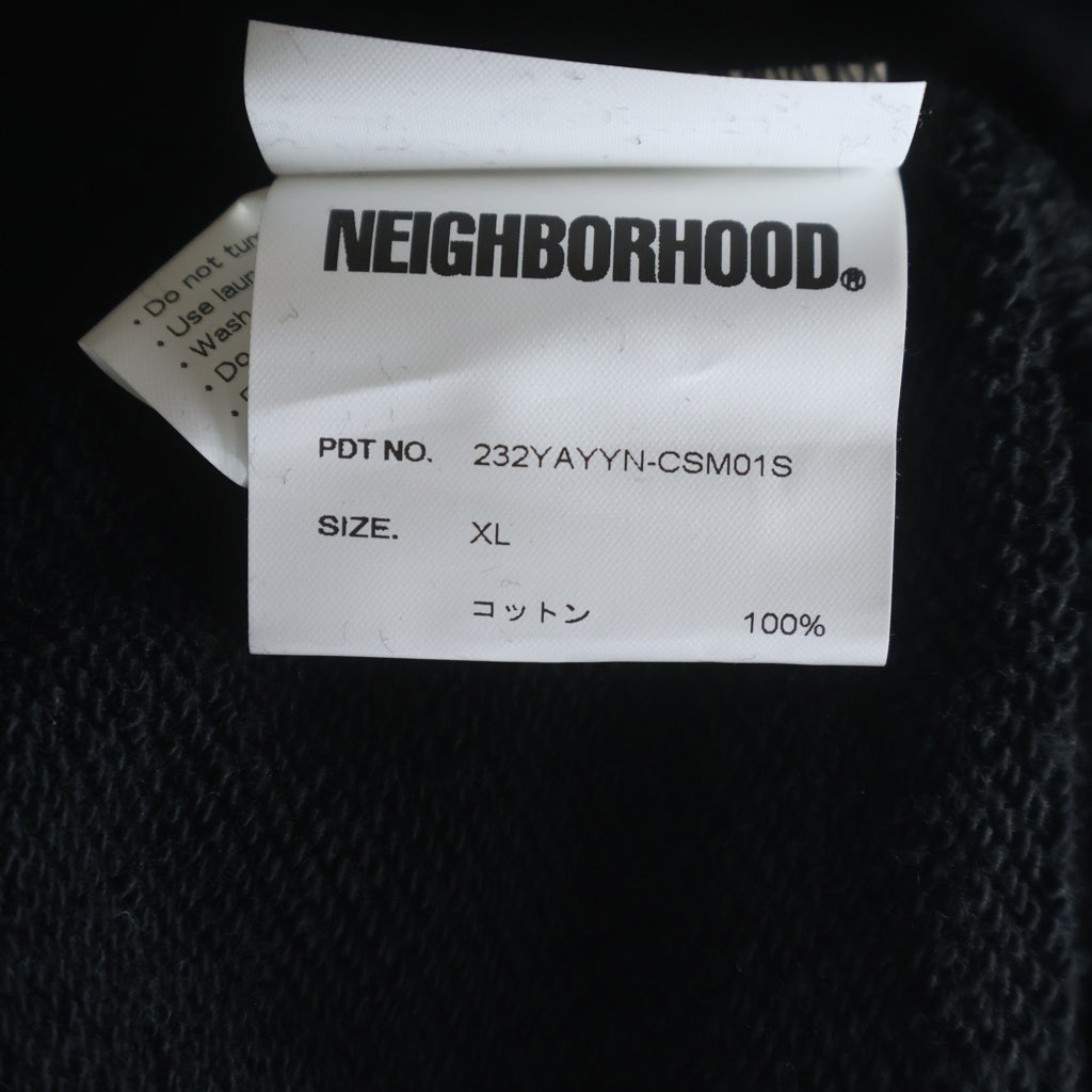 NEIGHBORHOOD(ネイバーフッド) 23AW ×YOHJI YAMAMOTO POUR HOMME ヨージヤマモトプールオム プルオーバースウェットパーカー ブラック 232YAYYN-CSM01S