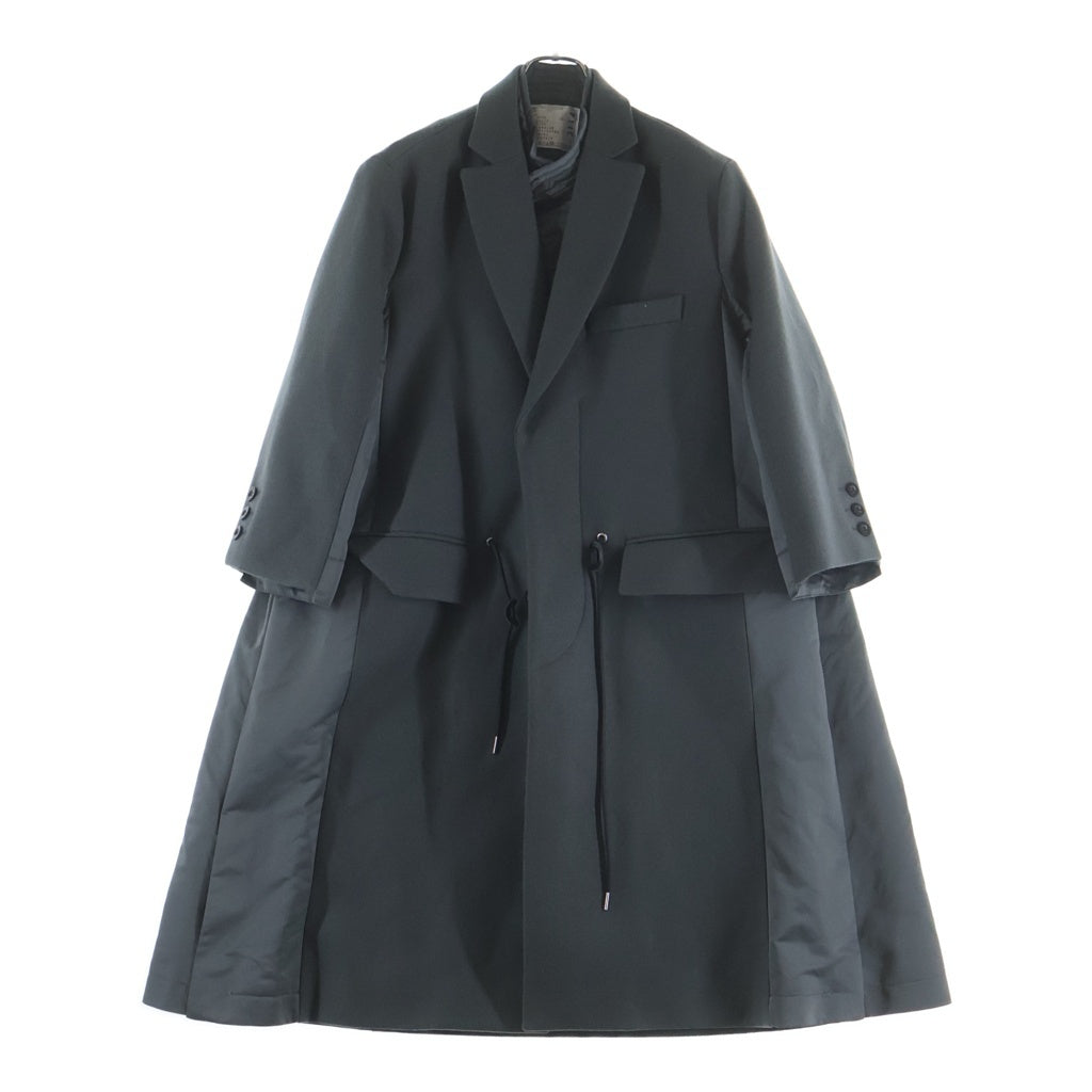 Sacai(サカイ) 23AW ウール ナイロン ドッキング チェスターコート グレー 23-03114M