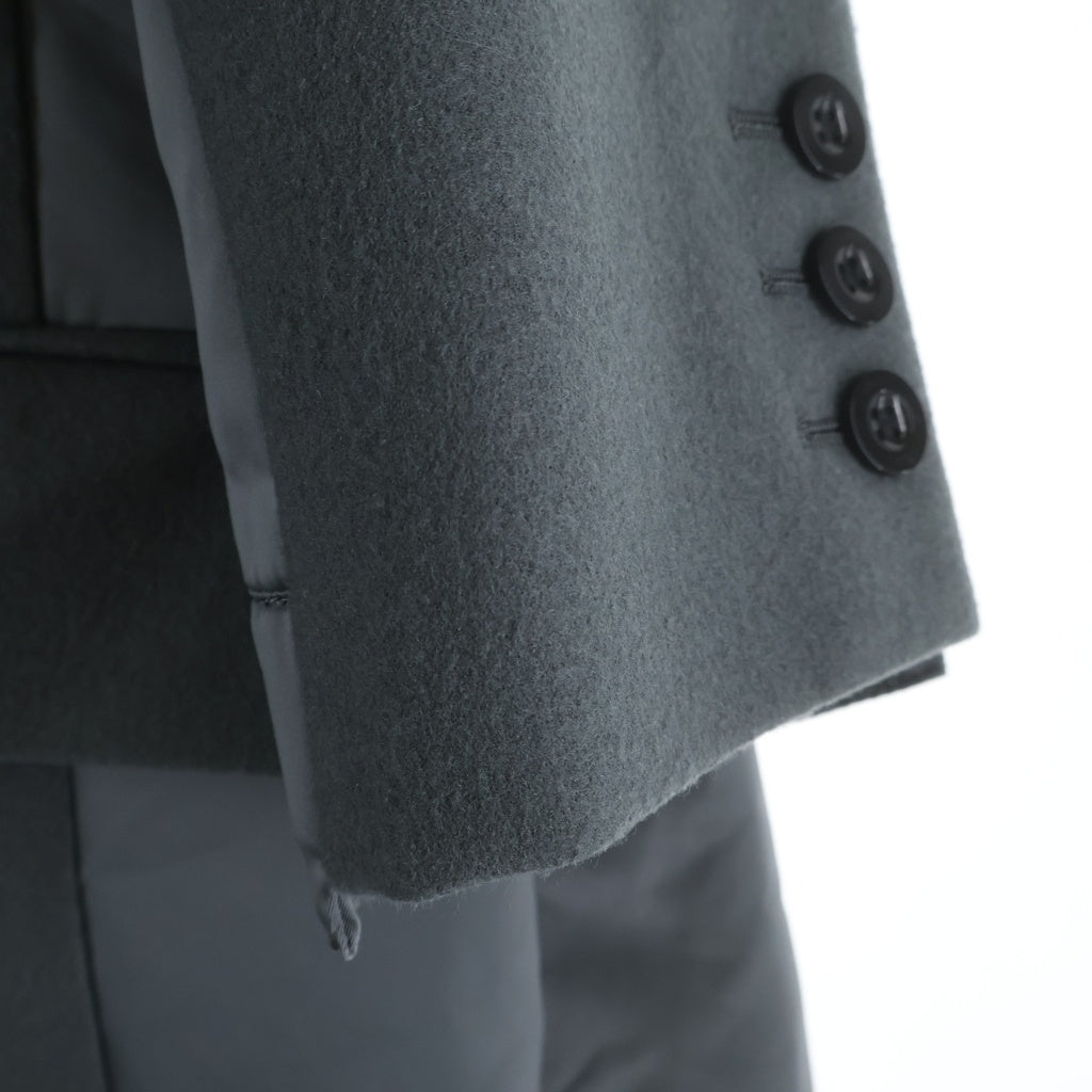 Sacai(サカイ) 23AW ウール ナイロン ドッキング チェスターコート グレー 23-03114M
