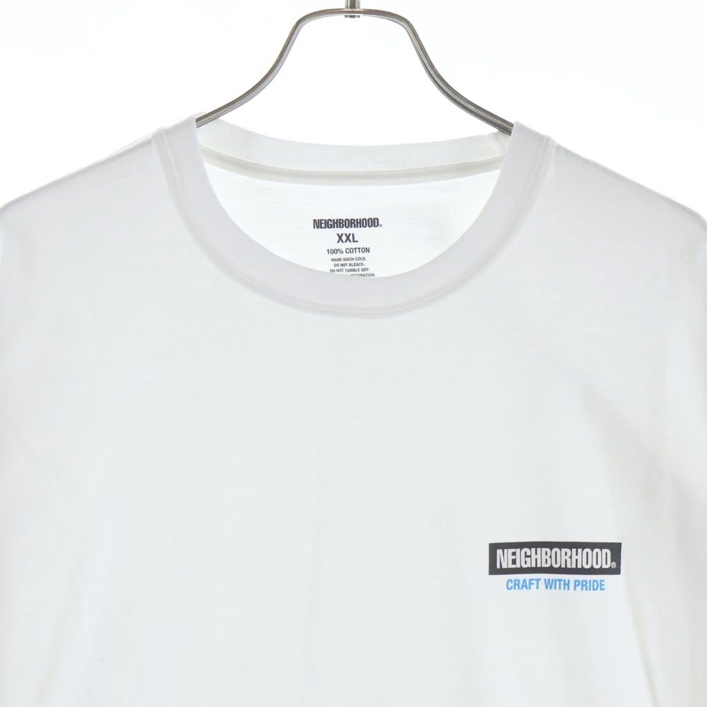 NEIGHBORHOOD(ネイバーフッド) 24AW ボックスロゴ プリント長袖Tシャツ ホワイト 242PCNH-LT16