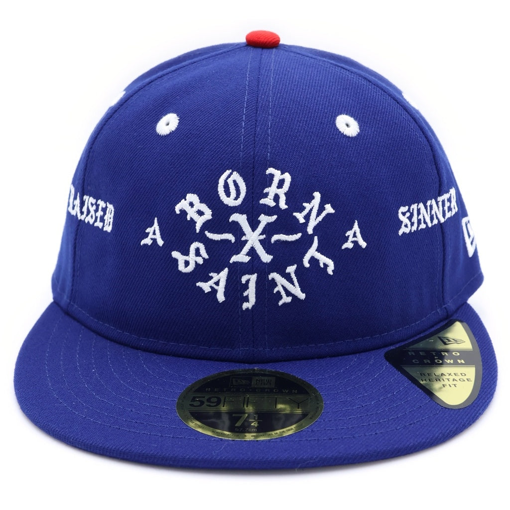 SAINT MICHAEL(セントマイケル) 24SS BORN SAINT BR CAP BLUE ボーン セント フロント刺繍 ベースボールキャップ 帽子 ブルー SM-YS8-0000-C14
