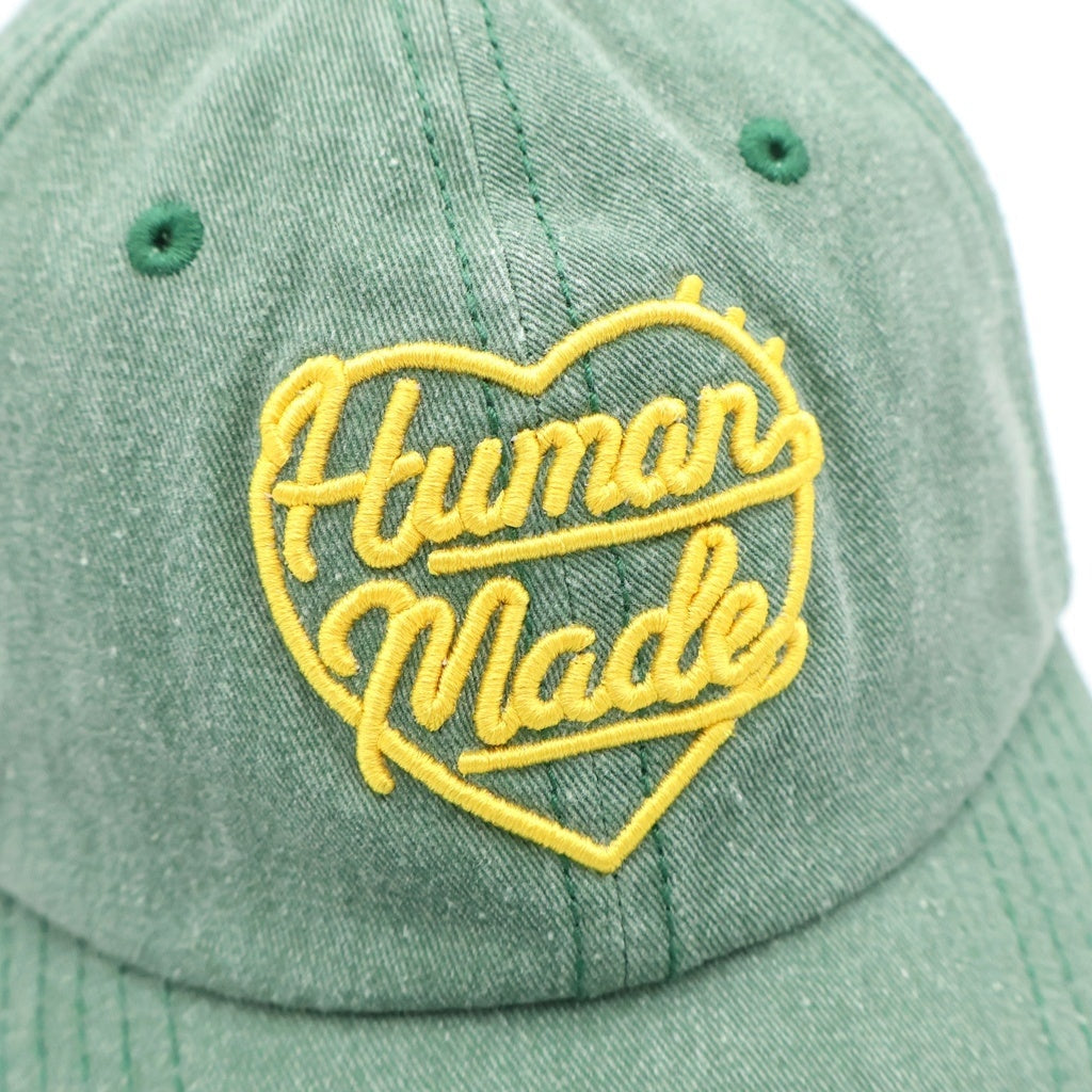 HUMAN MADE(ヒューマンメイド) 24SS 6 PANEL CAP 6パネル ハートロゴ刺繍 ベースボールキャップ 帽子 グリーン HM27GD011