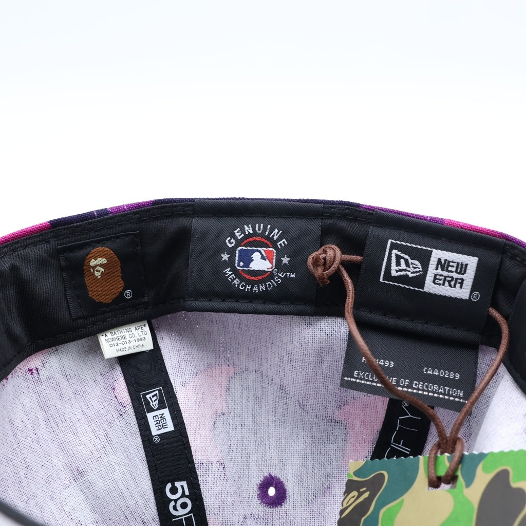 A BATHING APE(アベイシングエイプ) ×MLB ×NEW ERA BASEBALL CAP メジャーリーグ ニューエラ シカゴ ホワイトソックス ベースボールキャップ カモフラ パープル