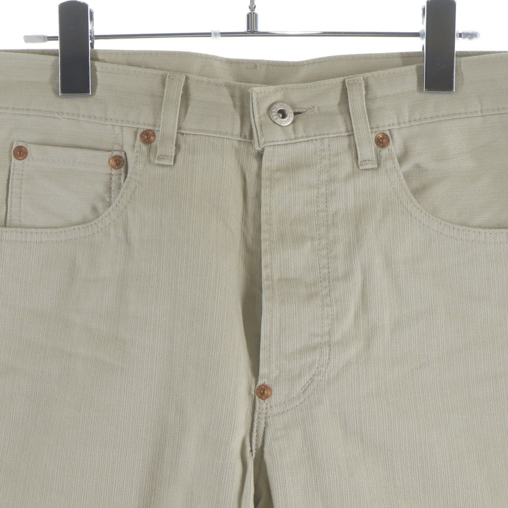 Levi's VINTAGE CLOTHING(リーバイス ビンテージ クロージング) 90'S デッドストック 701-1121 ホワイトピケパンツ BIGE スライドバックル ボタン裏J22 91年製 ベージュ