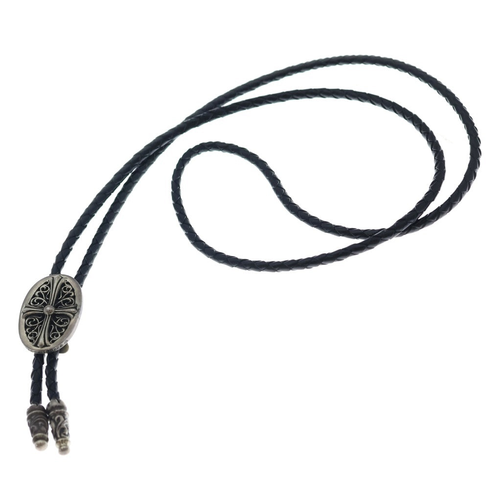 CHROME HEARTS(クロムハーツ) BOLOTIE OVALTINY タイニークラシックオーバルクロス ループタイ シルバー/ブラック BCA209