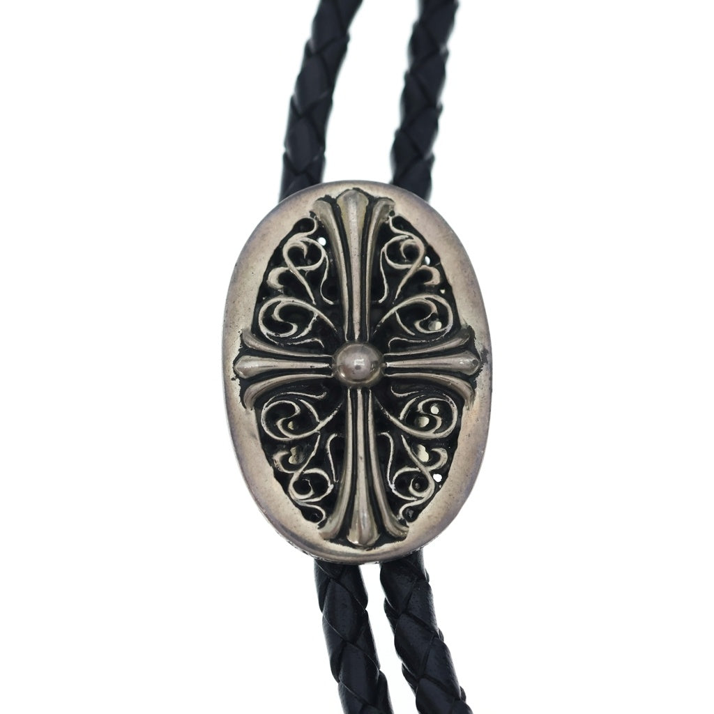 CHROME HEARTS(クロムハーツ) BOLOTIE OVALTINY タイニークラシックオーバルクロス ループタイ シルバー/ブラック BCA209