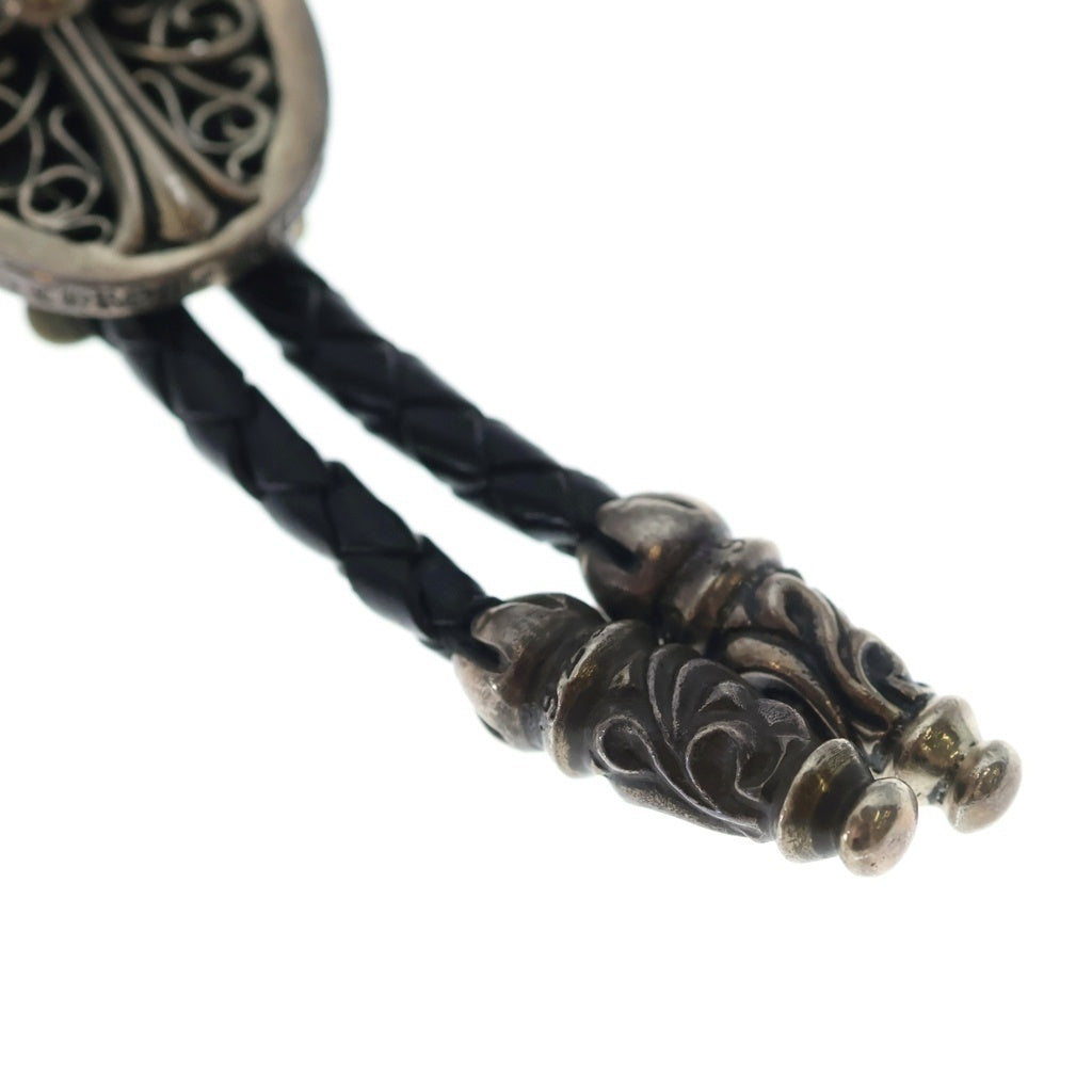 CHROME HEARTS(クロムハーツ) BOLOTIE OVALTINY タイニークラシックオーバルクロス ループタイ シルバー/ブラック BCA209