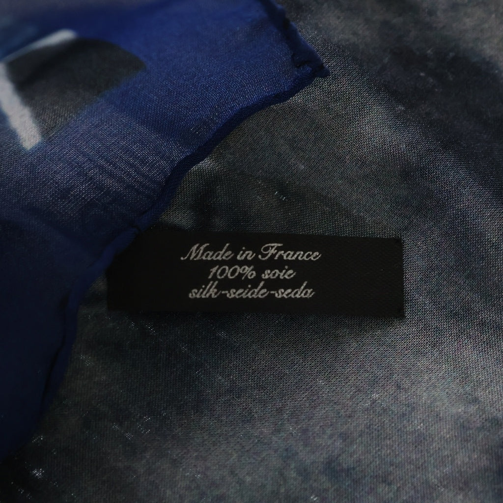 CHROME HEARTS(クロムハーツ) FAMILY FRAMED SILK SCARF 総柄 シルクスカーフ ネイビー