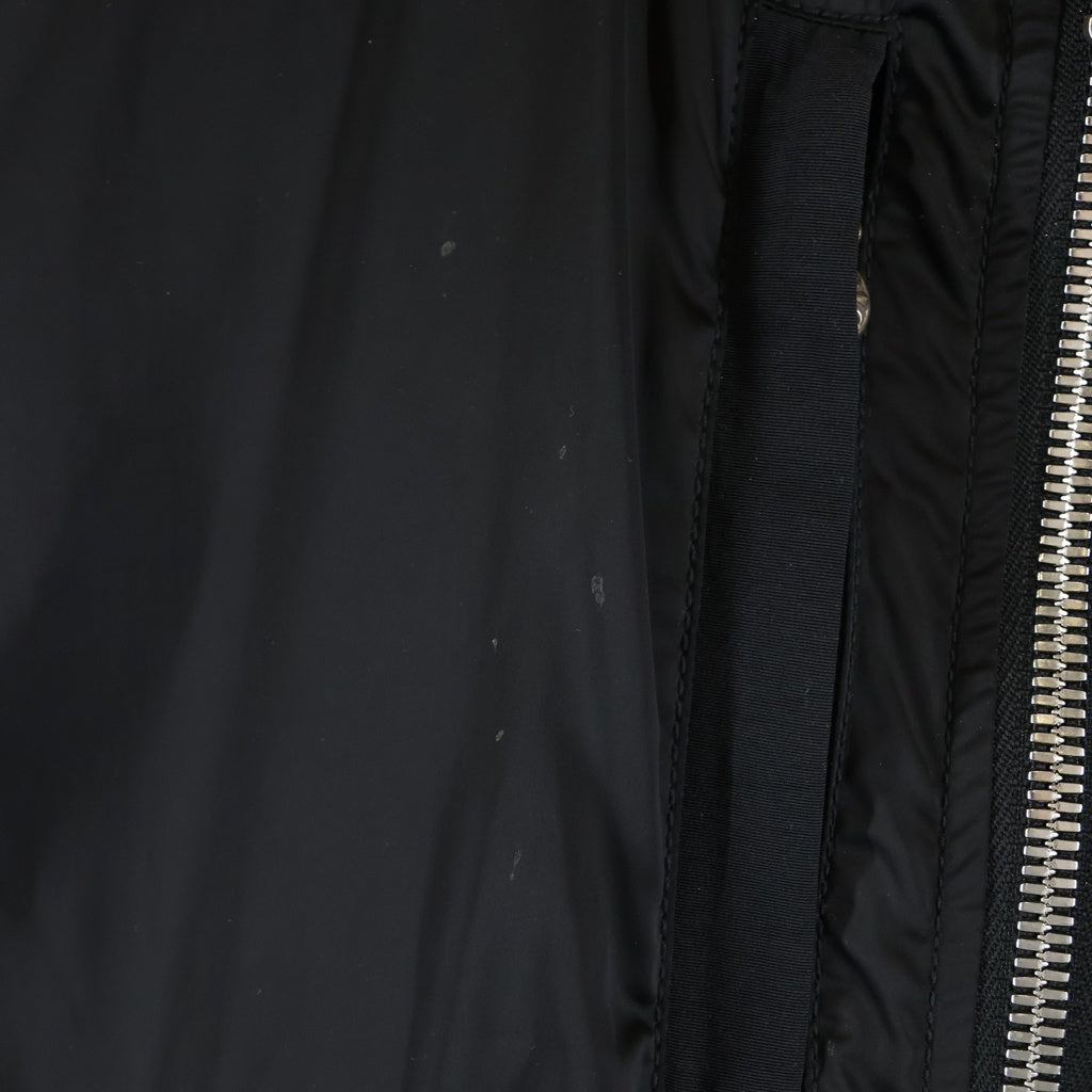 CHROME HEARTS(クロムハーツ) UNCLE VJ STN PLS STP MA-1 リブカシミヤ ジップアップ ナイロン フライトボンバージャケット ブラック/シルバー