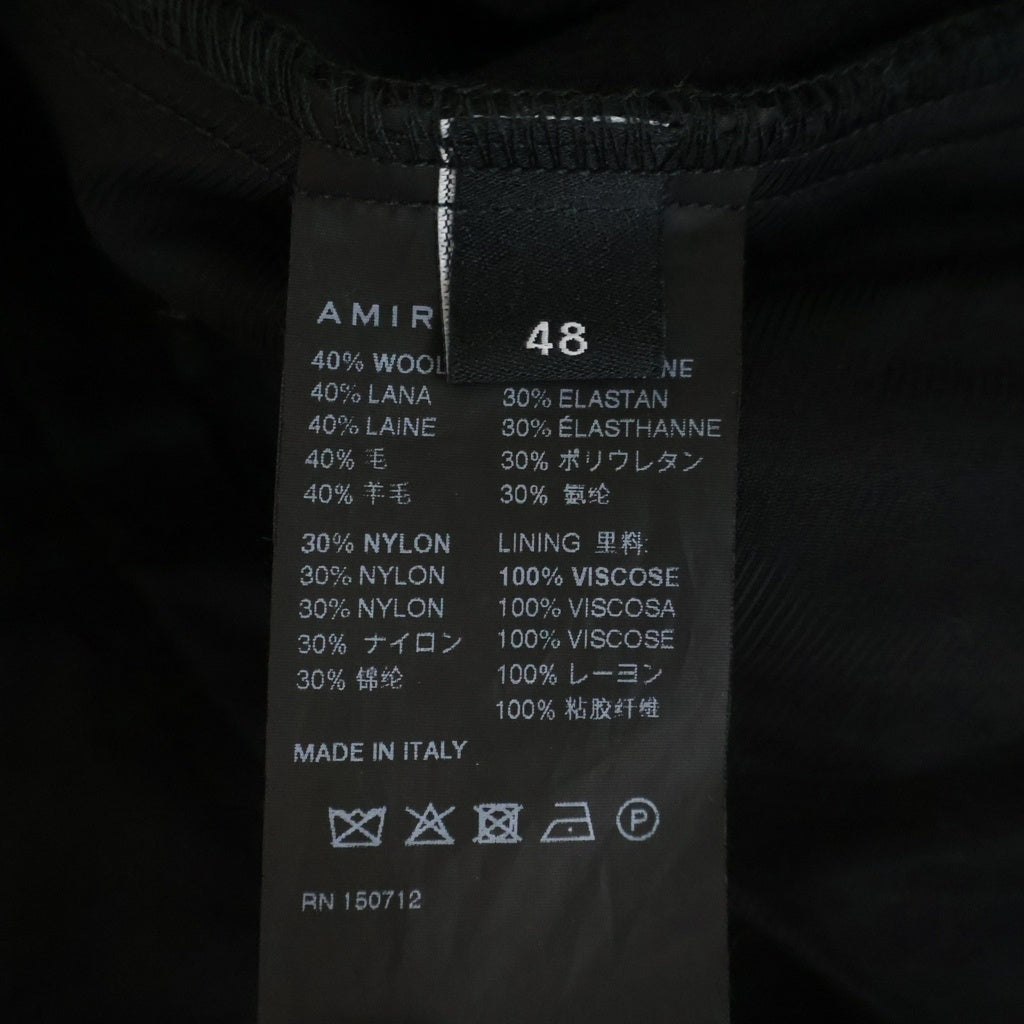 AMIRI(アミリ) 22AW ウールプリーツ テーラードトラウザー パンツ ブラック AW22MAW019001
