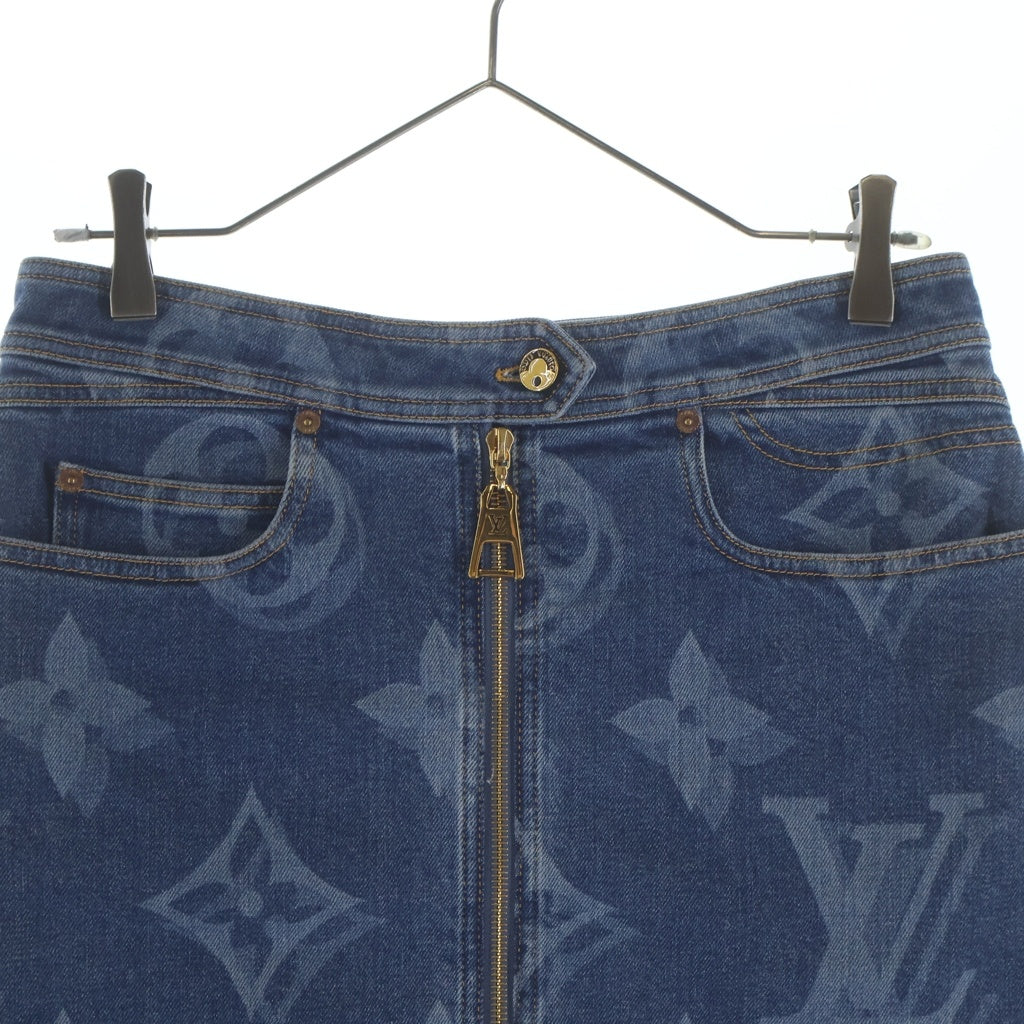 LOUIS VUITTON(ルイヴィトン) モノグラム フロントジップ デニムスカート インディゴ レディース RW211W ZPY FKSK07