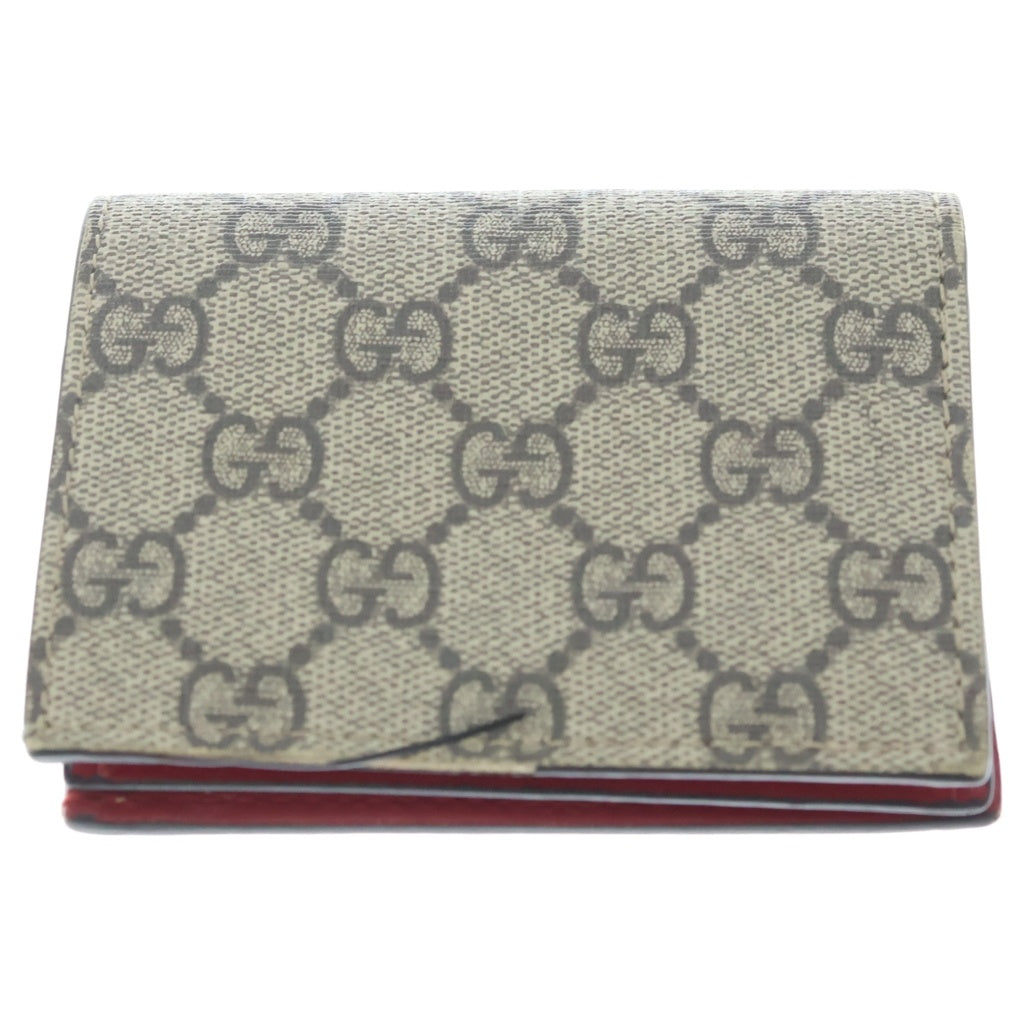 GUCCI(グッチ) GGスプリーム チェリー コンパクトウォレット 二つ折り財布 ベージュ/レッド 476050 レディース