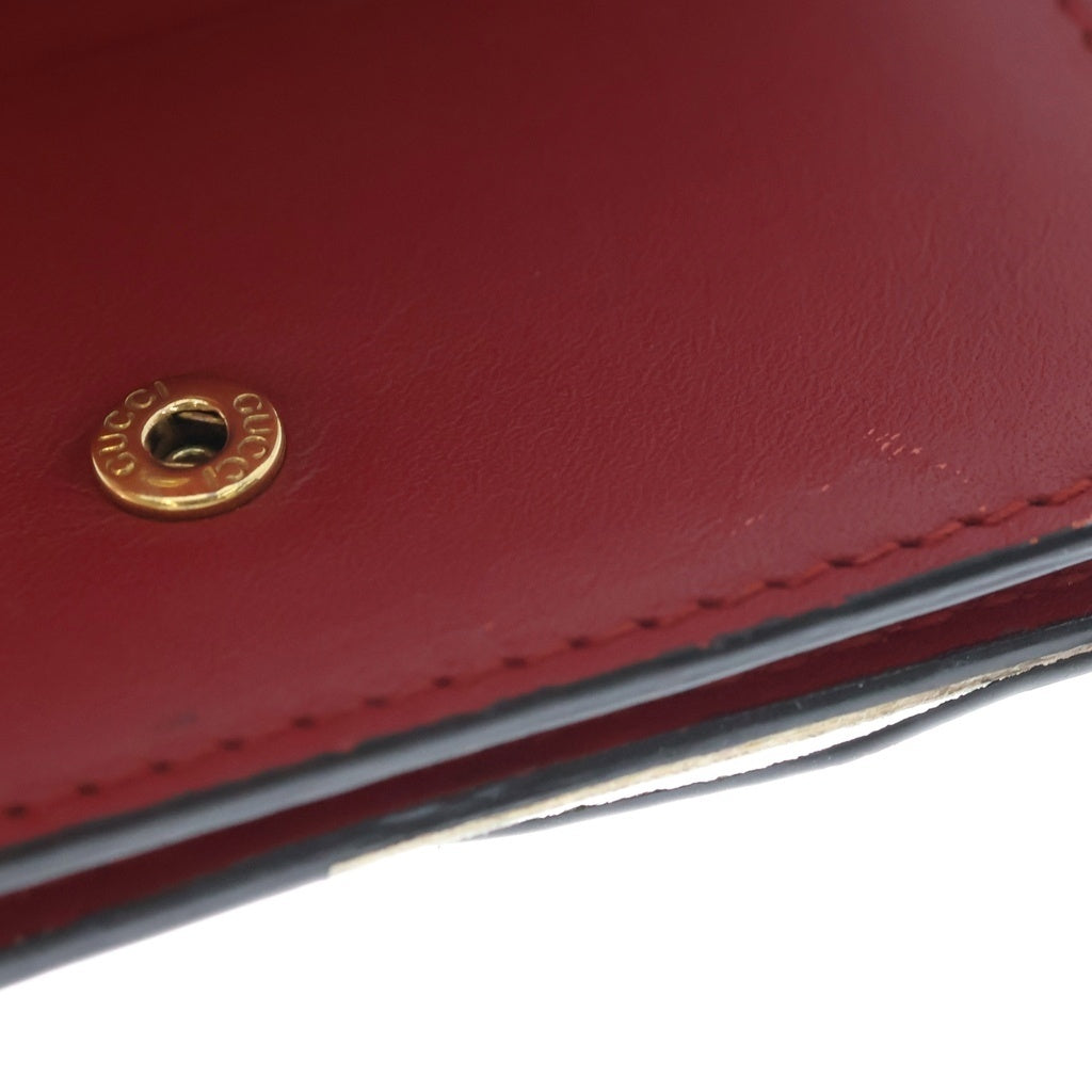 GUCCI(グッチ) GGスプリーム チェリー コンパクトウォレット 二つ折り財布 ベージュ/レッド 476050 レディース
