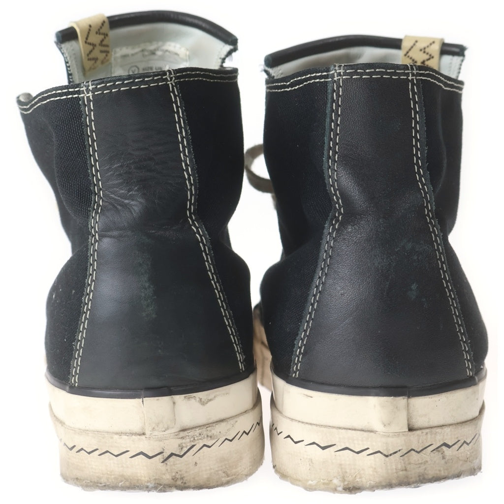 VISVIM(ヴィスヴィム) SKAGWAY HI G.PATTEN ユーズド加工 キャンバス ハイカットスニーカー ブラック US9