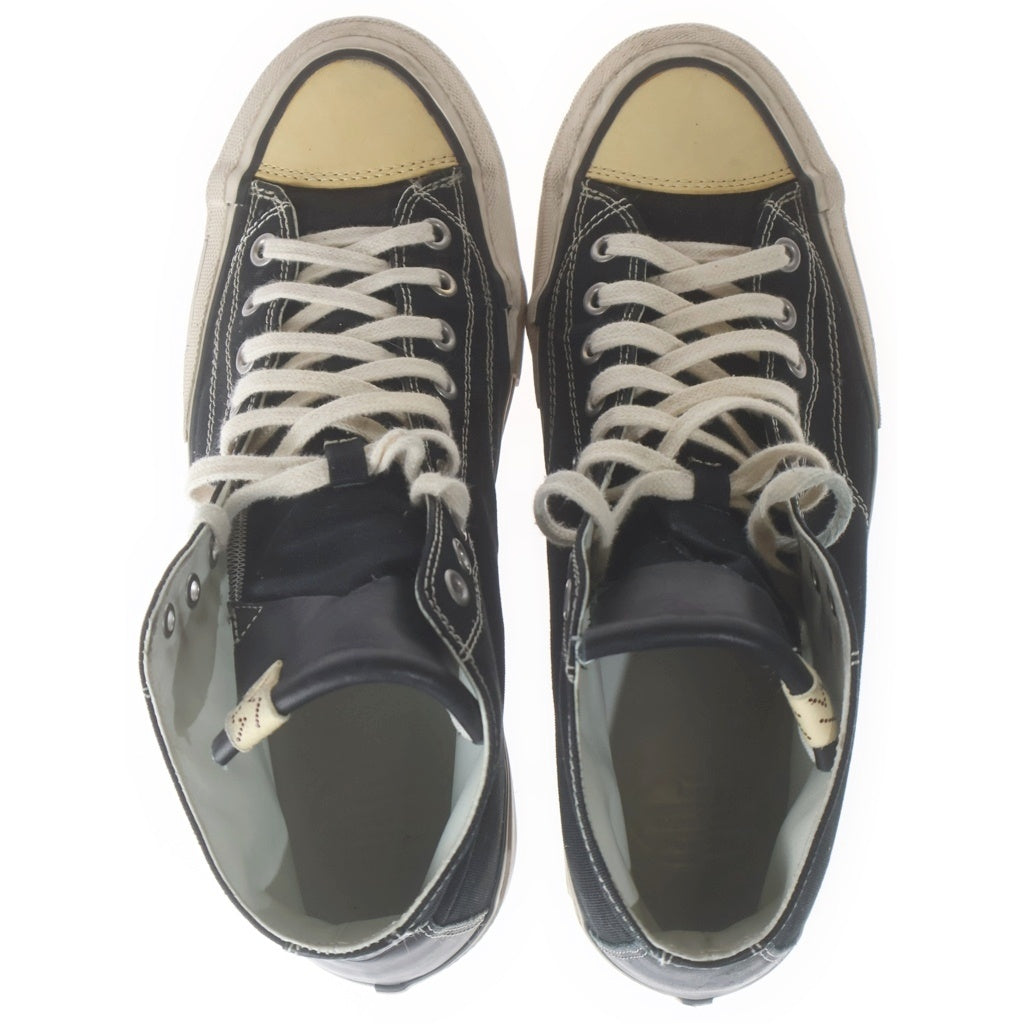 VISVIM(ヴィスヴィム) SKAGWAY HI G.PATTEN ユーズド加工 キャンバス ハイカットスニーカー ブラック US9