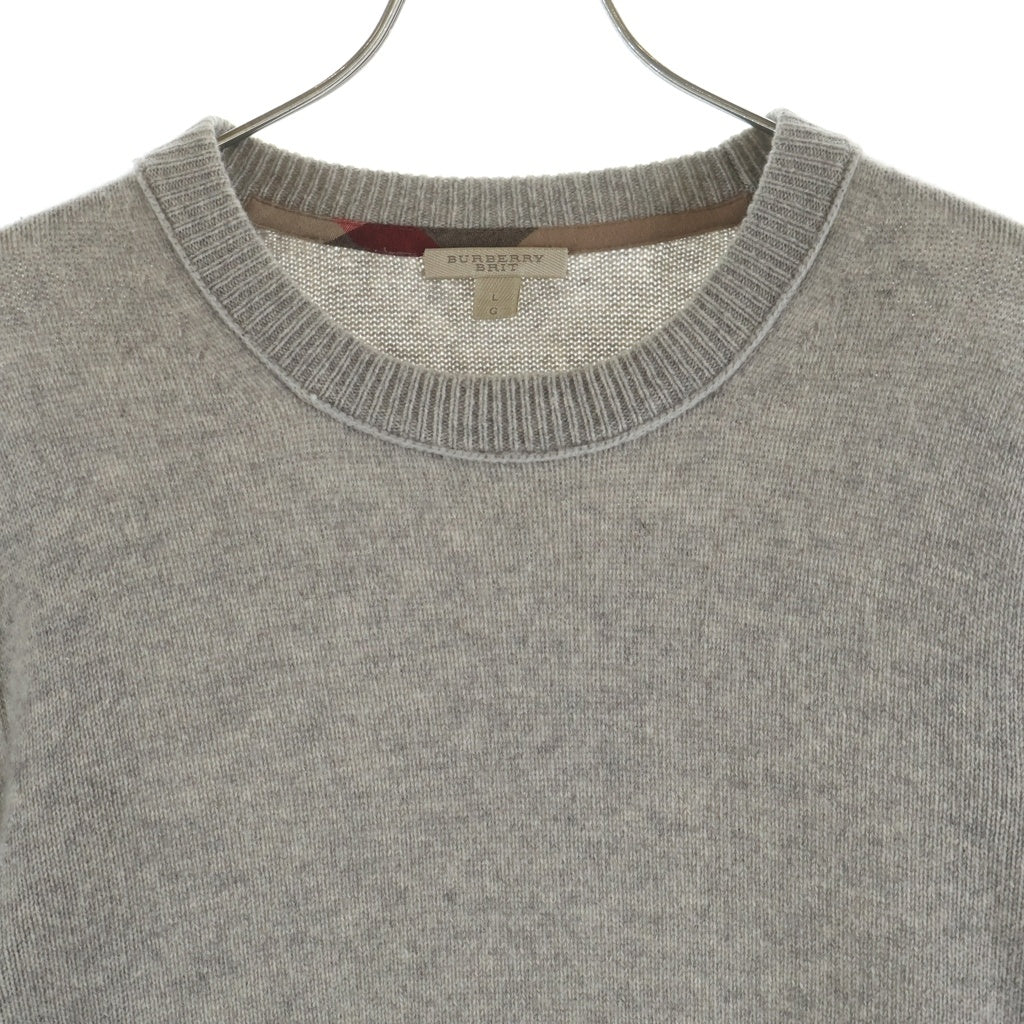 BURBERRY BRIT(バーバリー ブリット) カシミア エルボーパッチ ニットセーター グレー