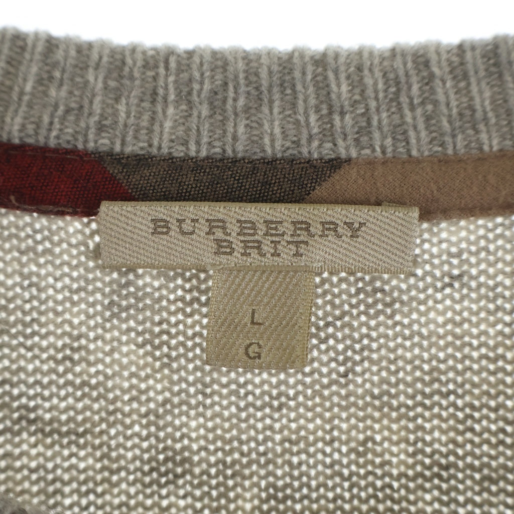 BURBERRY BRIT(バーバリー ブリット) カシミア エルボーパッチ ニットセーター グレー